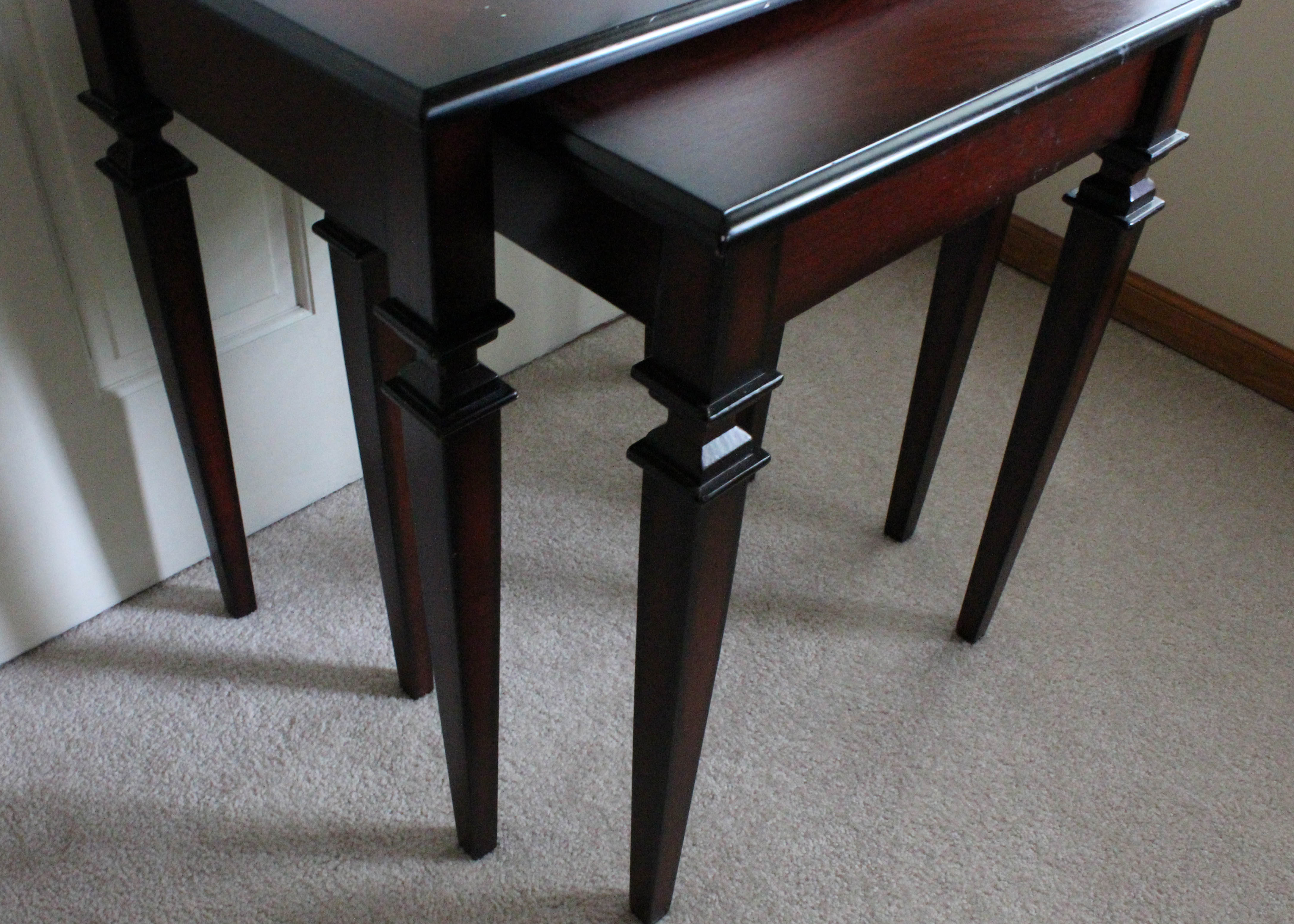 Pair of Wooden Nesting Accent Tables