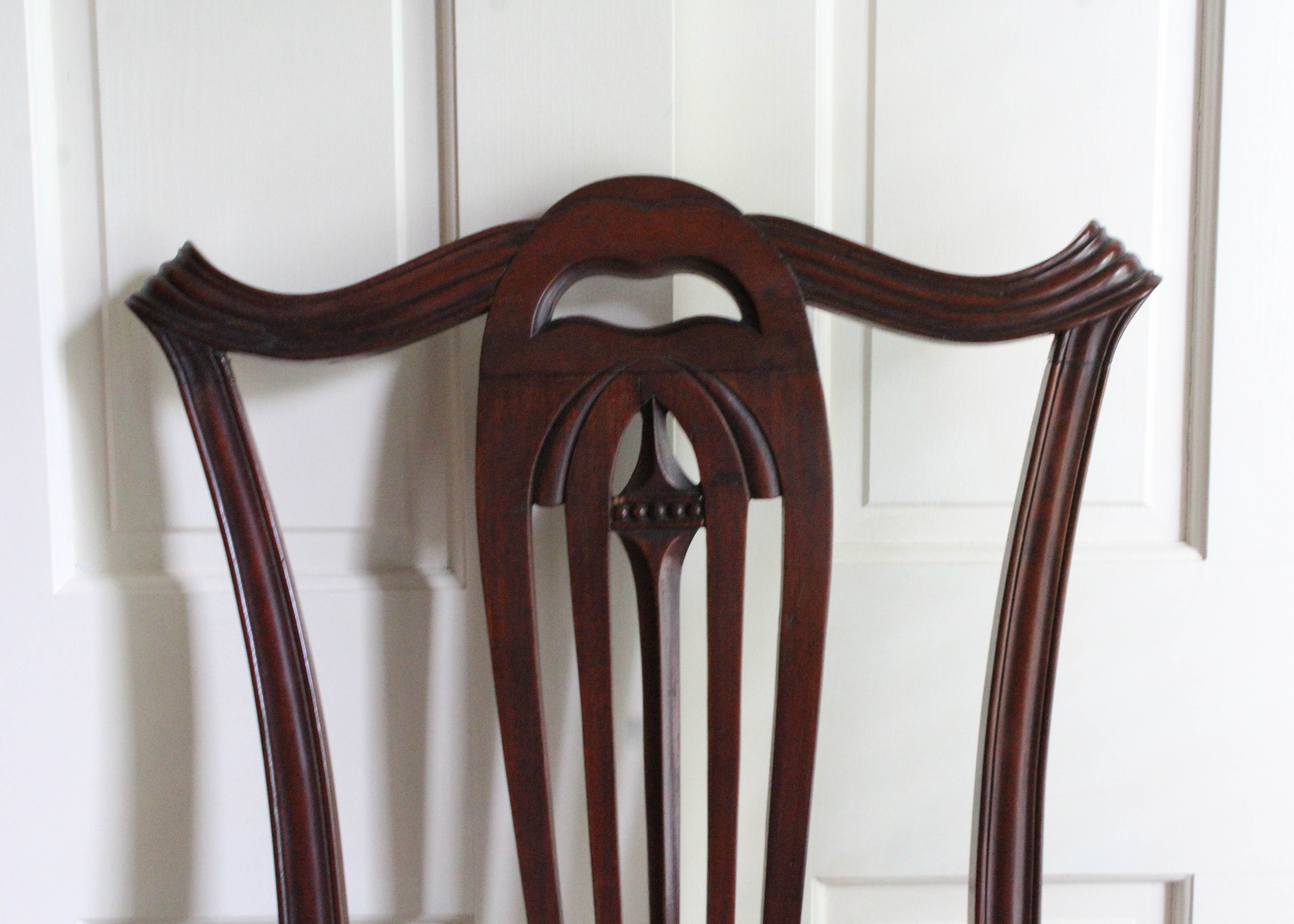 Vintage Chippendale Style Mahogany Side Chair