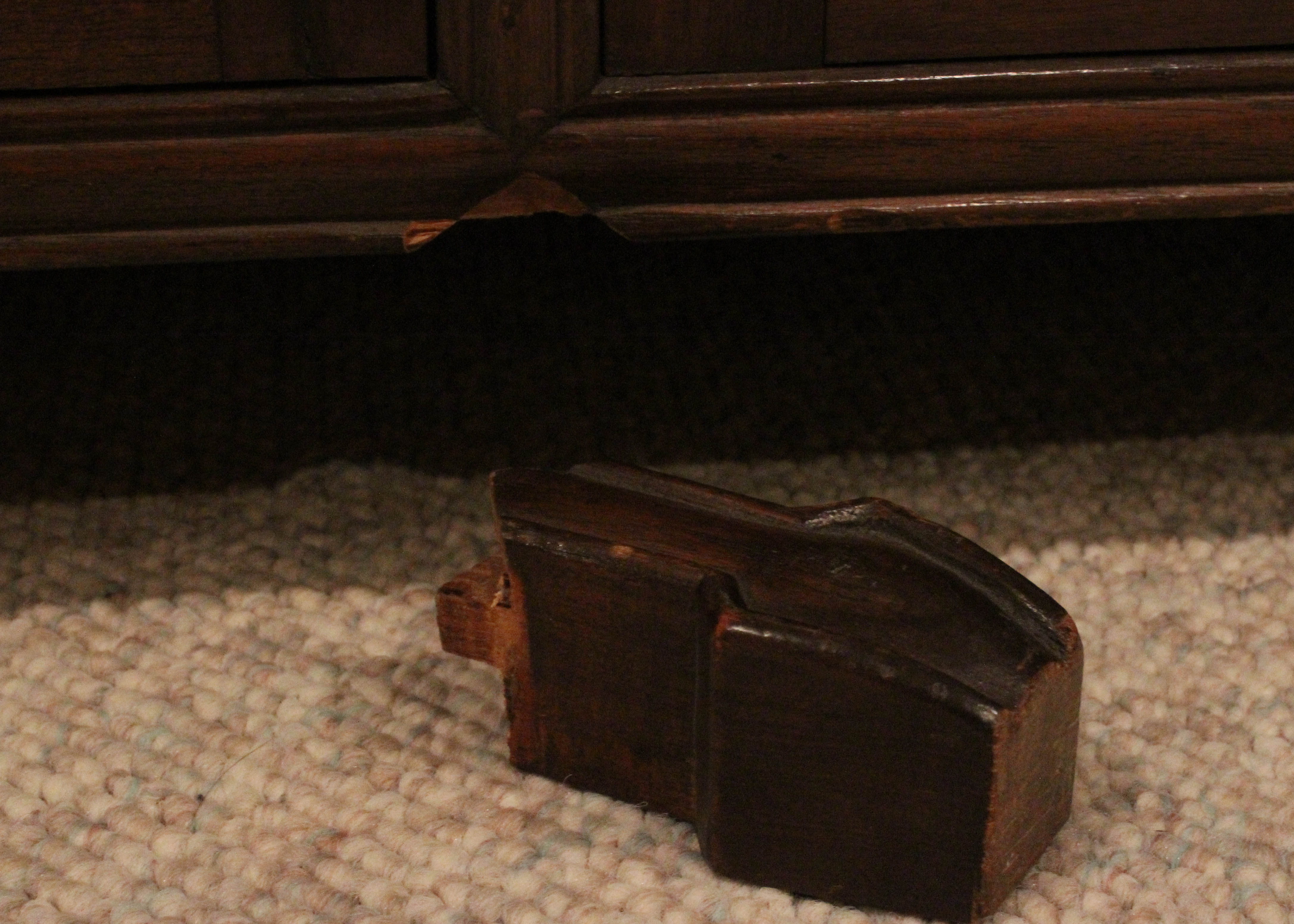 Chinoiserie Style Walnut Bench