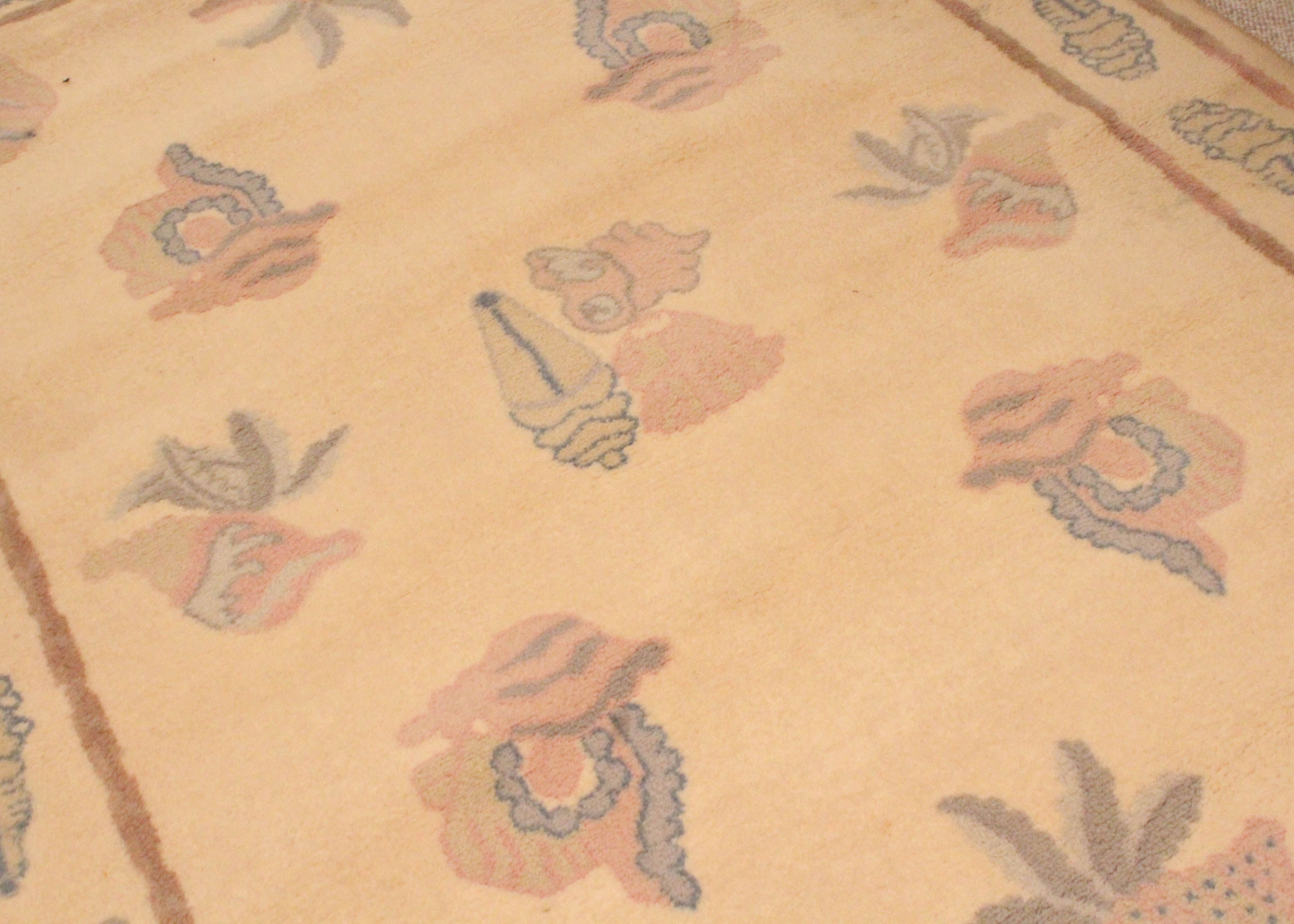 Semi Antique Area Rug with Shell Pattern