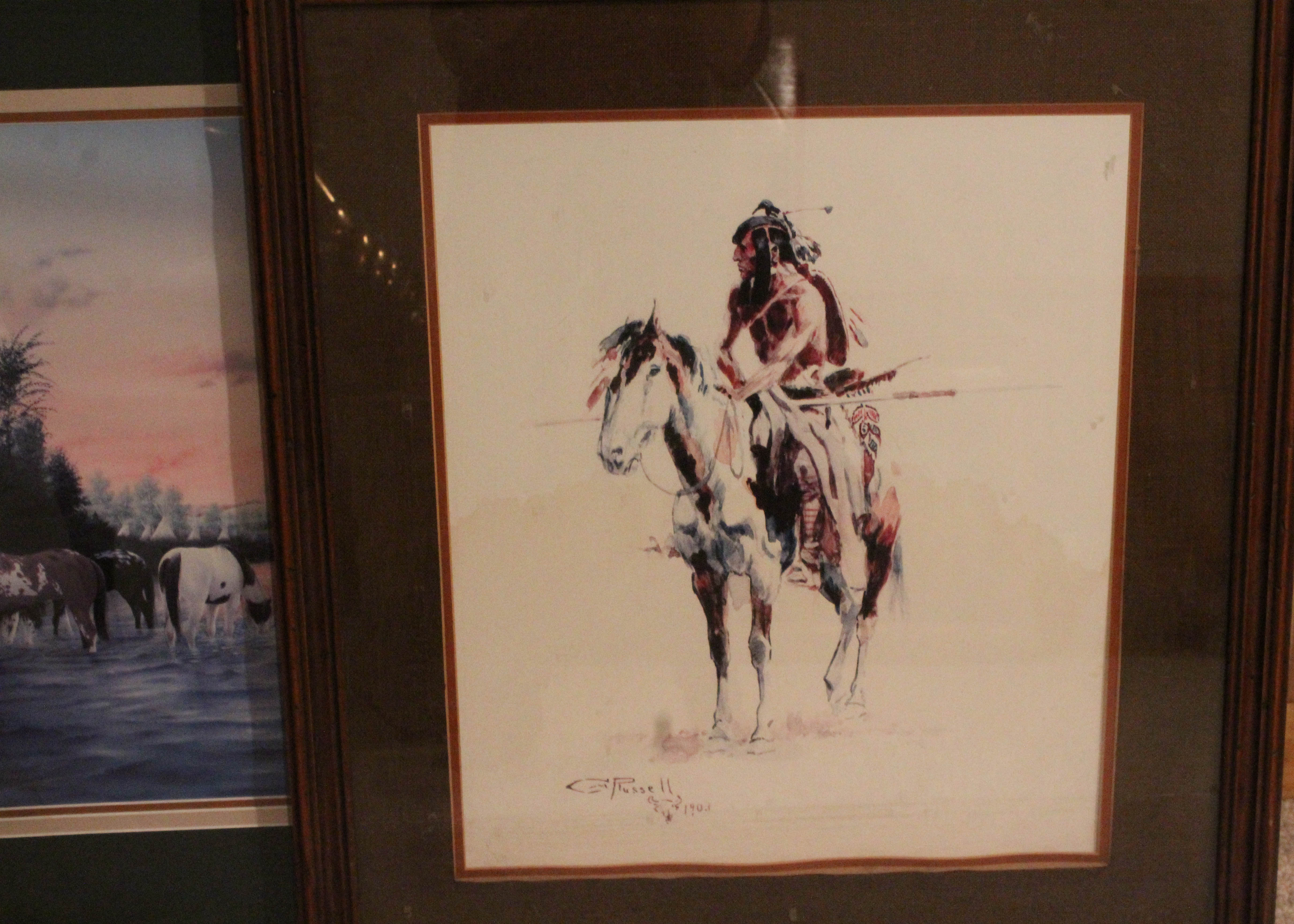 Pair of Framed Offset Lithographs of Native Americans