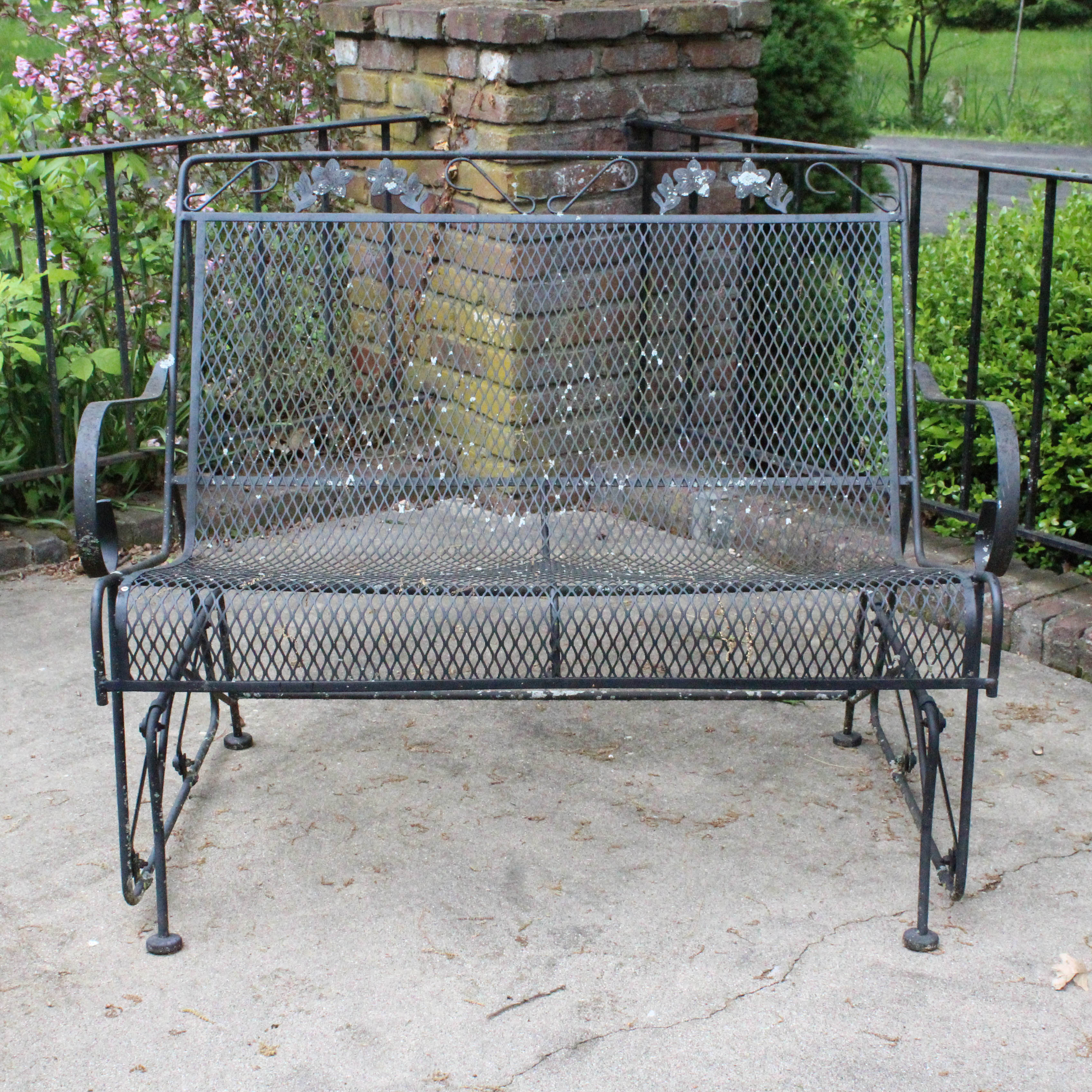 Wrought Iron Patio Gliding Bench