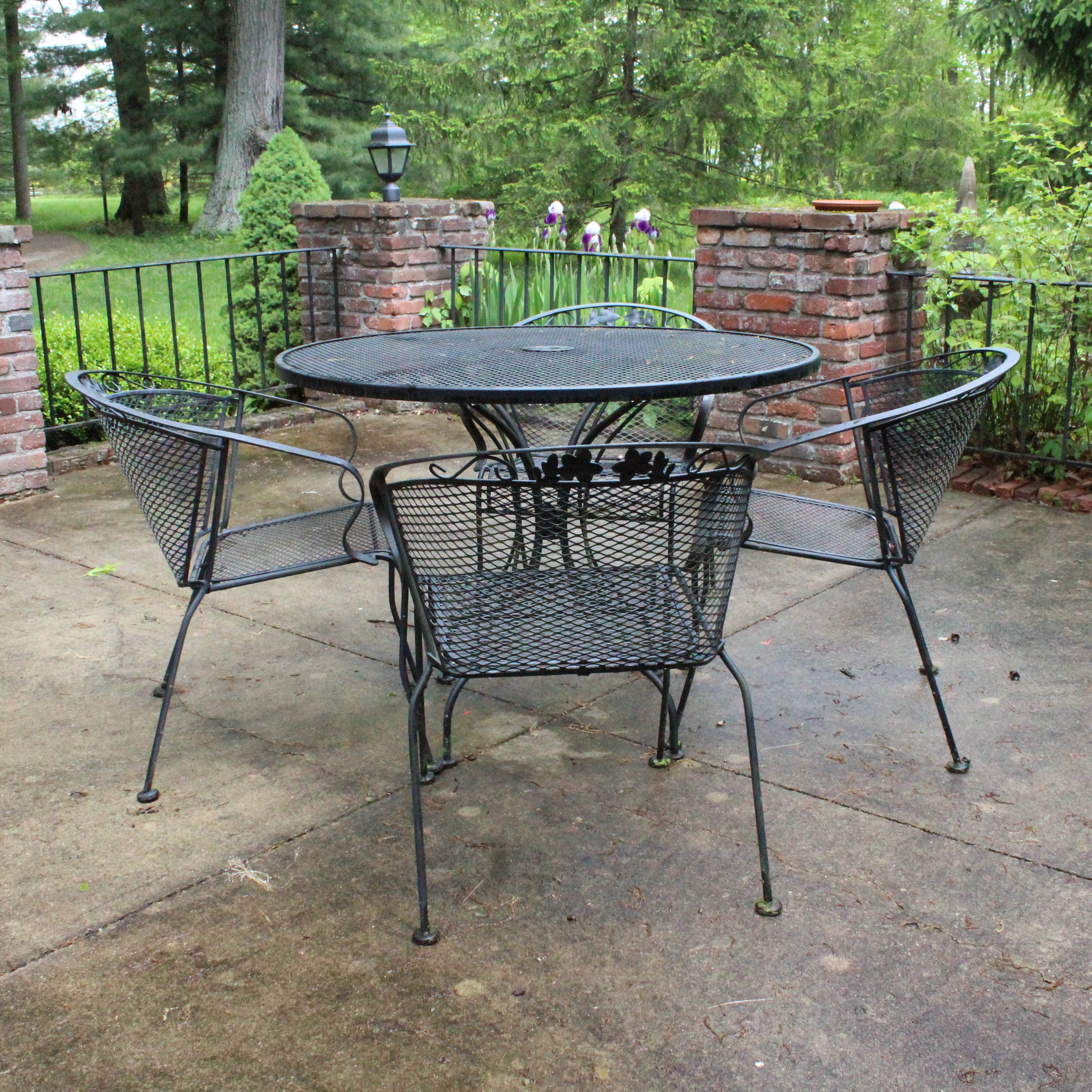 Wrought Iron Patio Table and Chair Set
