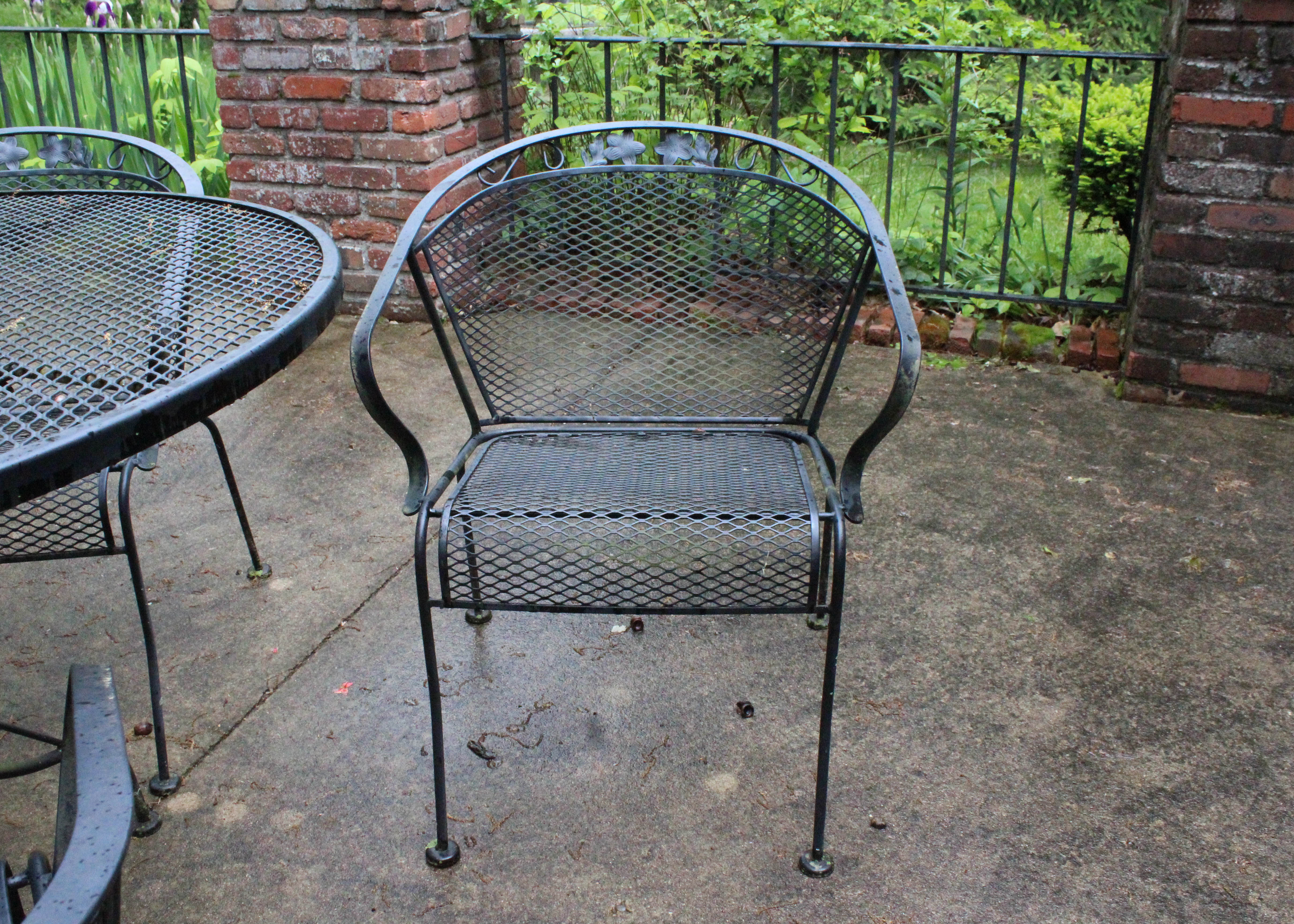 Wrought Iron Patio Table and Chair Set