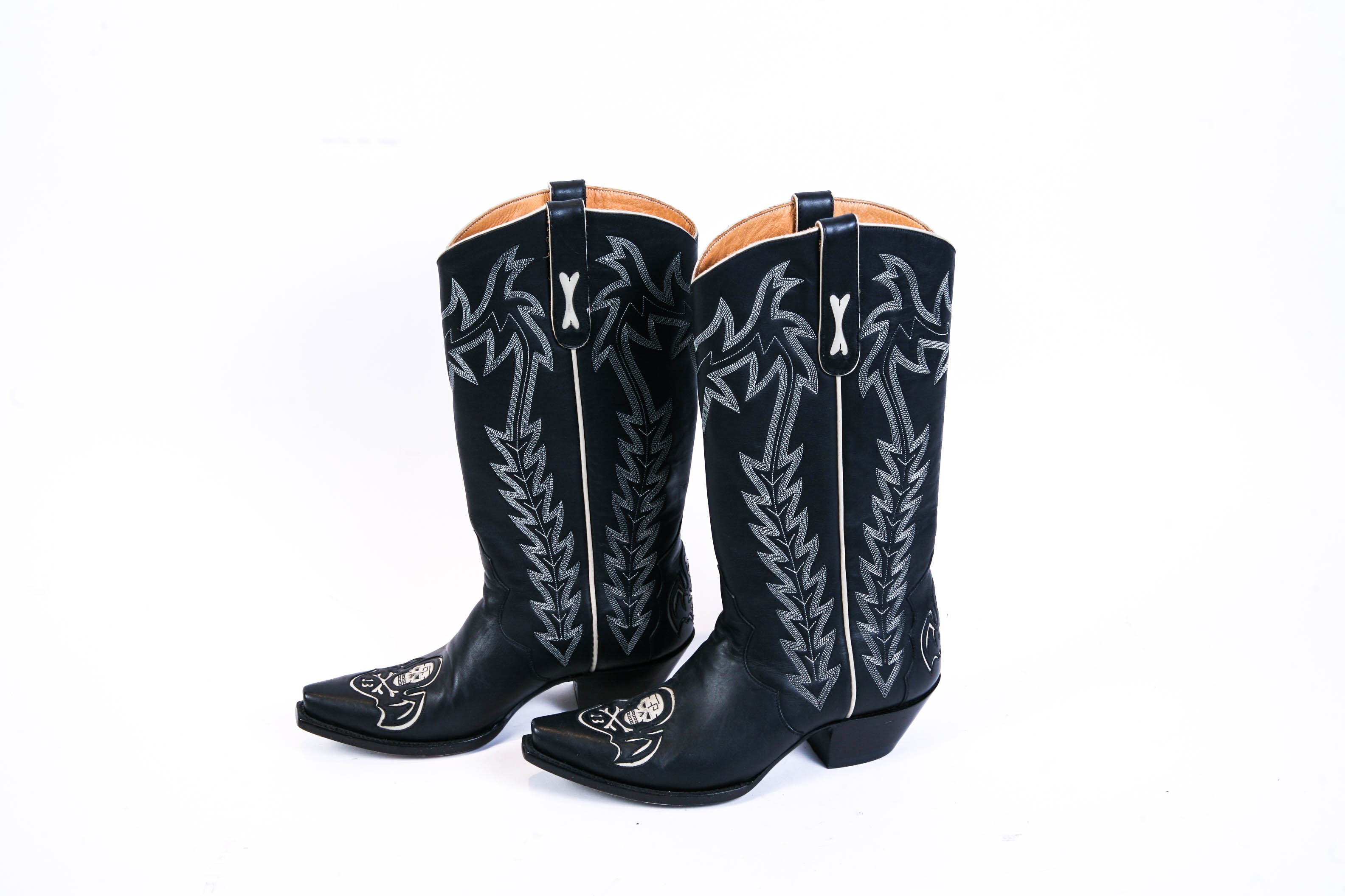 Liberty "Killaz" Black Leather Western Cowboy Boots Size 8B