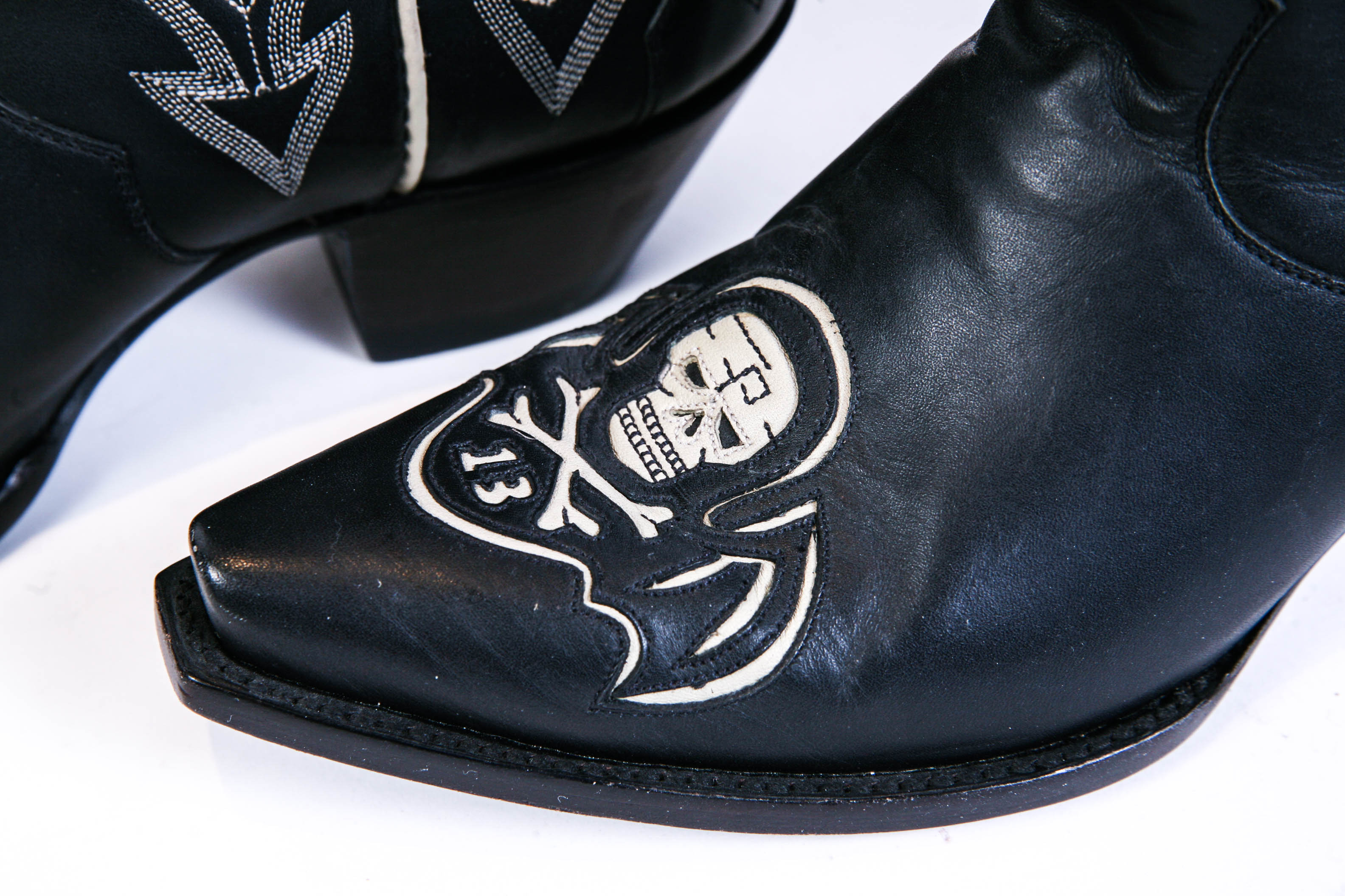 Liberty "Killaz" Black Leather Western Cowboy Boots Size 8B