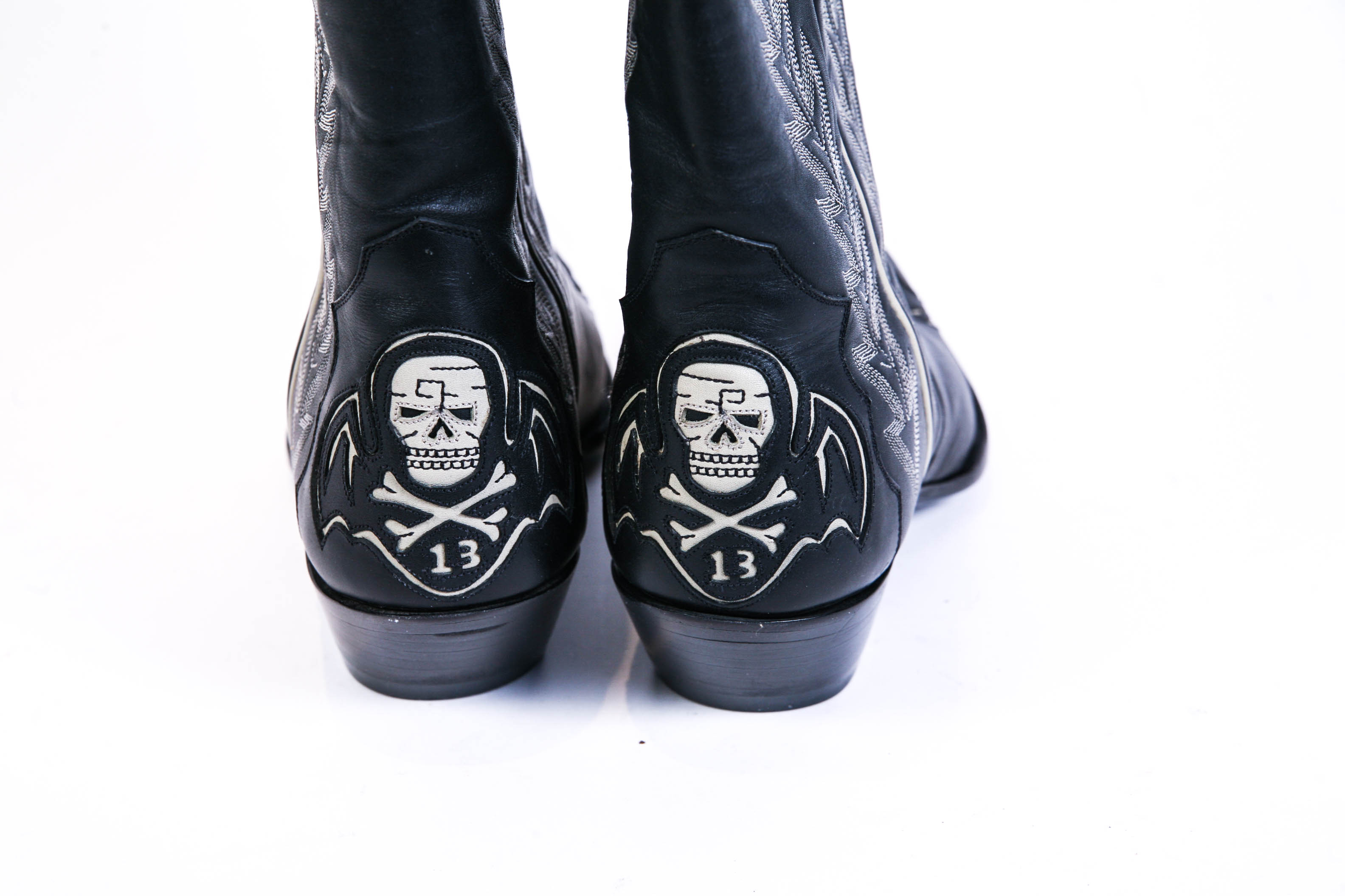 Liberty "Killaz" Black Leather Western Cowboy Boots Size 8B