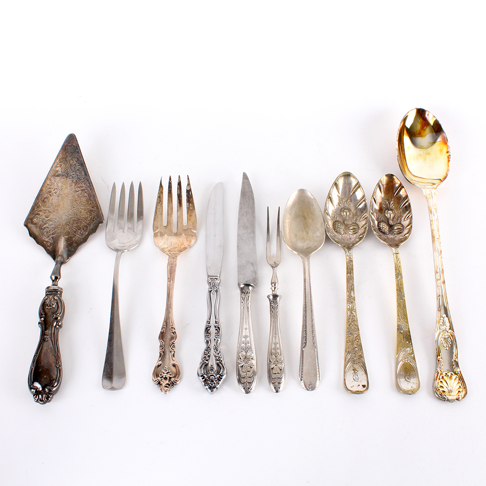 Assorted Silver Plated Serving Utensils
