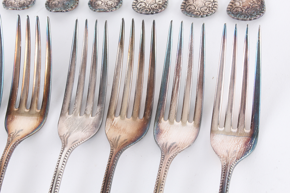 Antique E.H.H Smith Silver Co. Silver Plated Monogrammed Dinner Forks