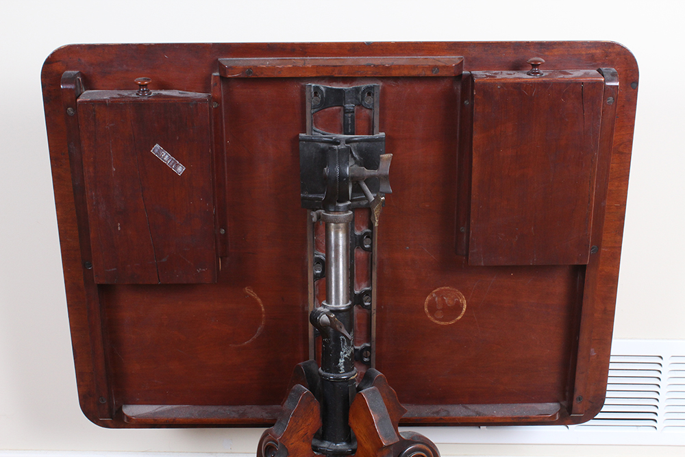 Late 1800's Walnut G.W. Gates Patent Rotary Folding Table