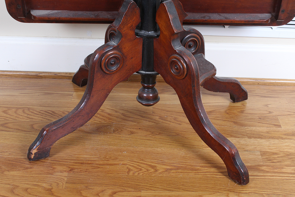 Late 1800's Walnut G.W. Gates Patent Rotary Folding Table