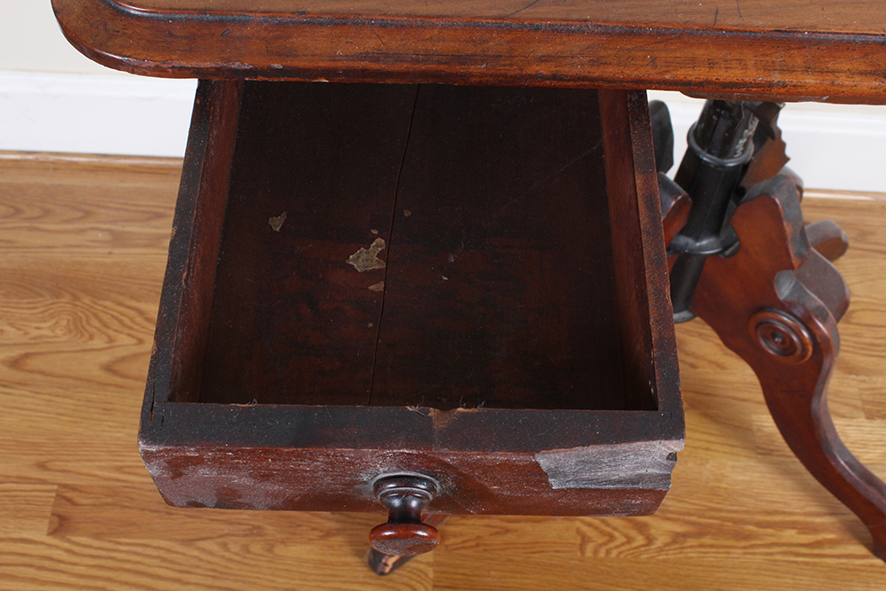 Late 1800's Walnut G.W. Gates Patent Rotary Folding Table