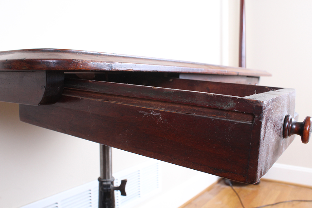 Late 1800's Walnut G.W. Gates Patent Rotary Folding Table