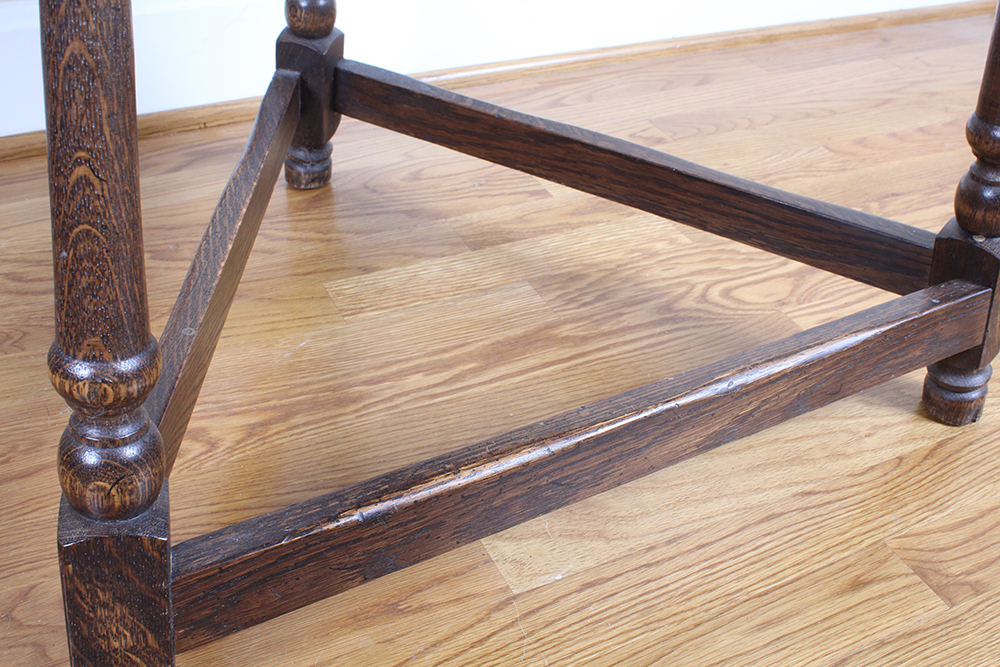 Oak Three-Sided Drop Leaf Cricket Table