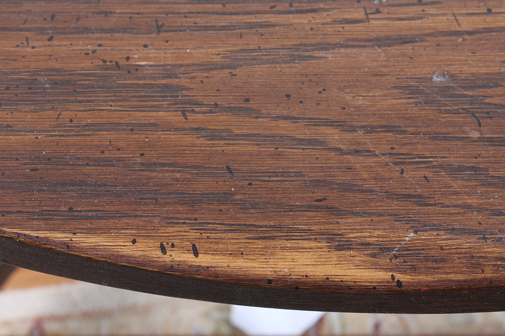 Oak Three-Sided Drop Leaf Cricket Table
