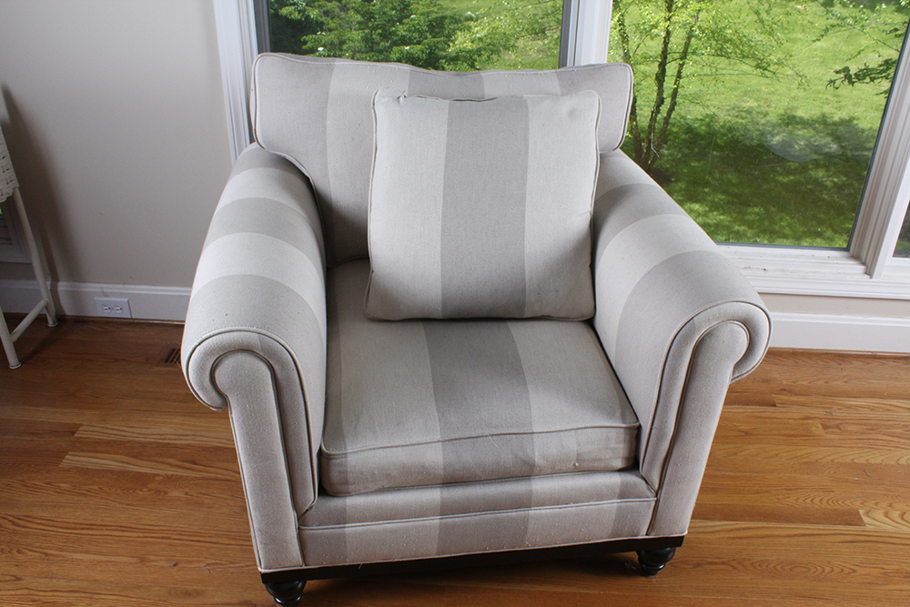 Upholstered Club Armchair and Ottoman from the Martha Stewart Collection