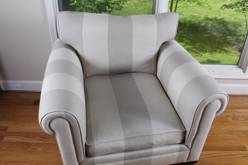 Upholstered Club Armchair and Ottoman from the Martha Stewart Collection