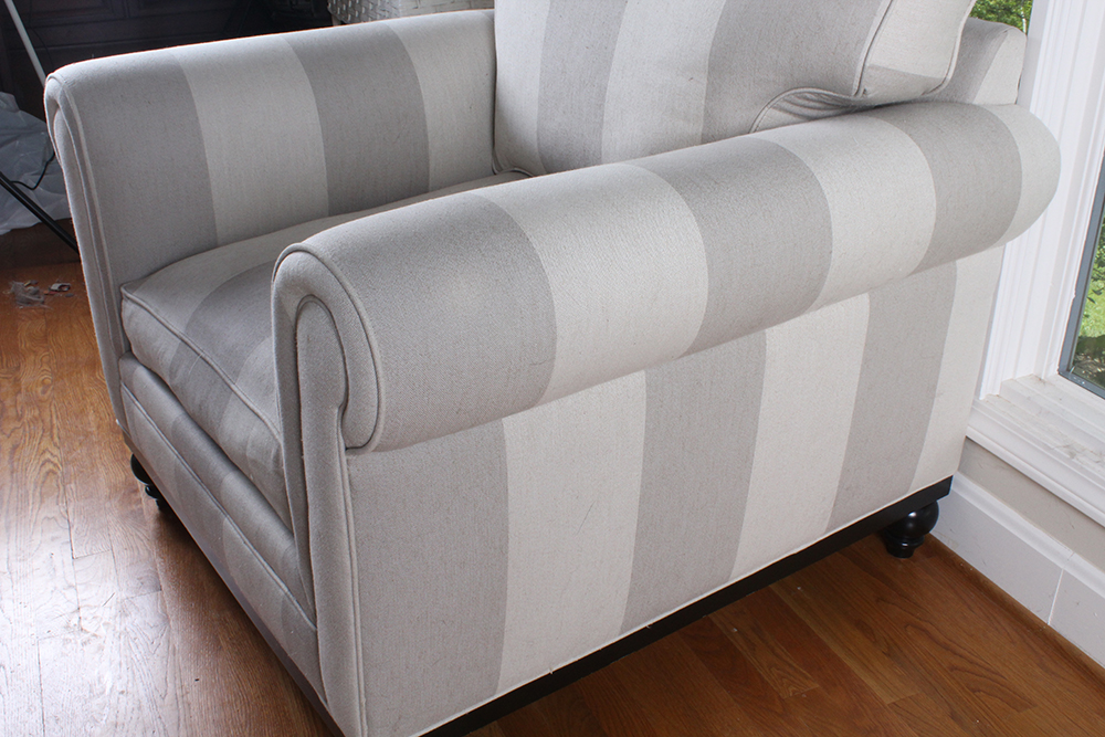 Upholstered Club Armchair and Ottoman from the Martha Stewart Collection