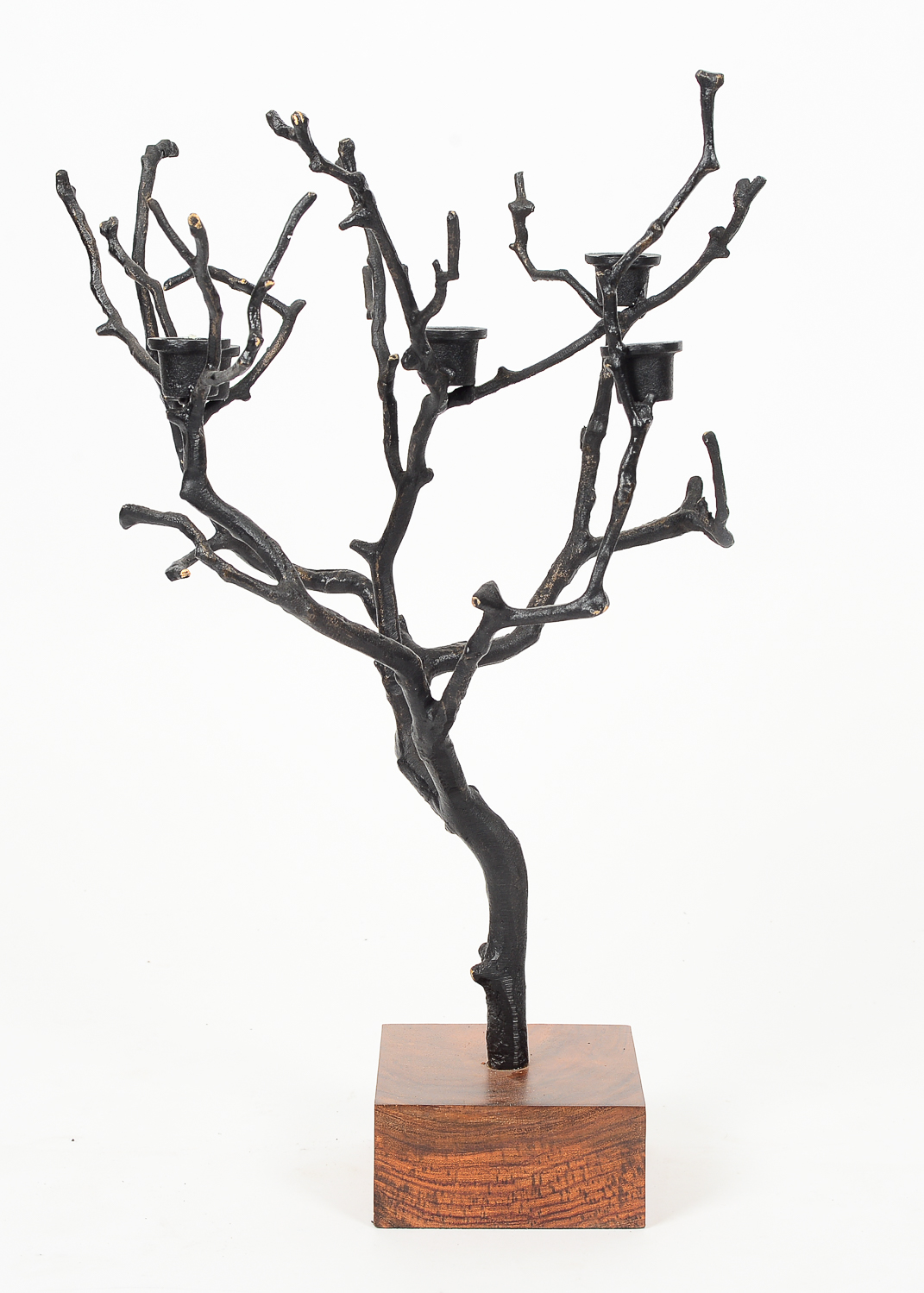 Pair of Iron Tree Motif Candelabras