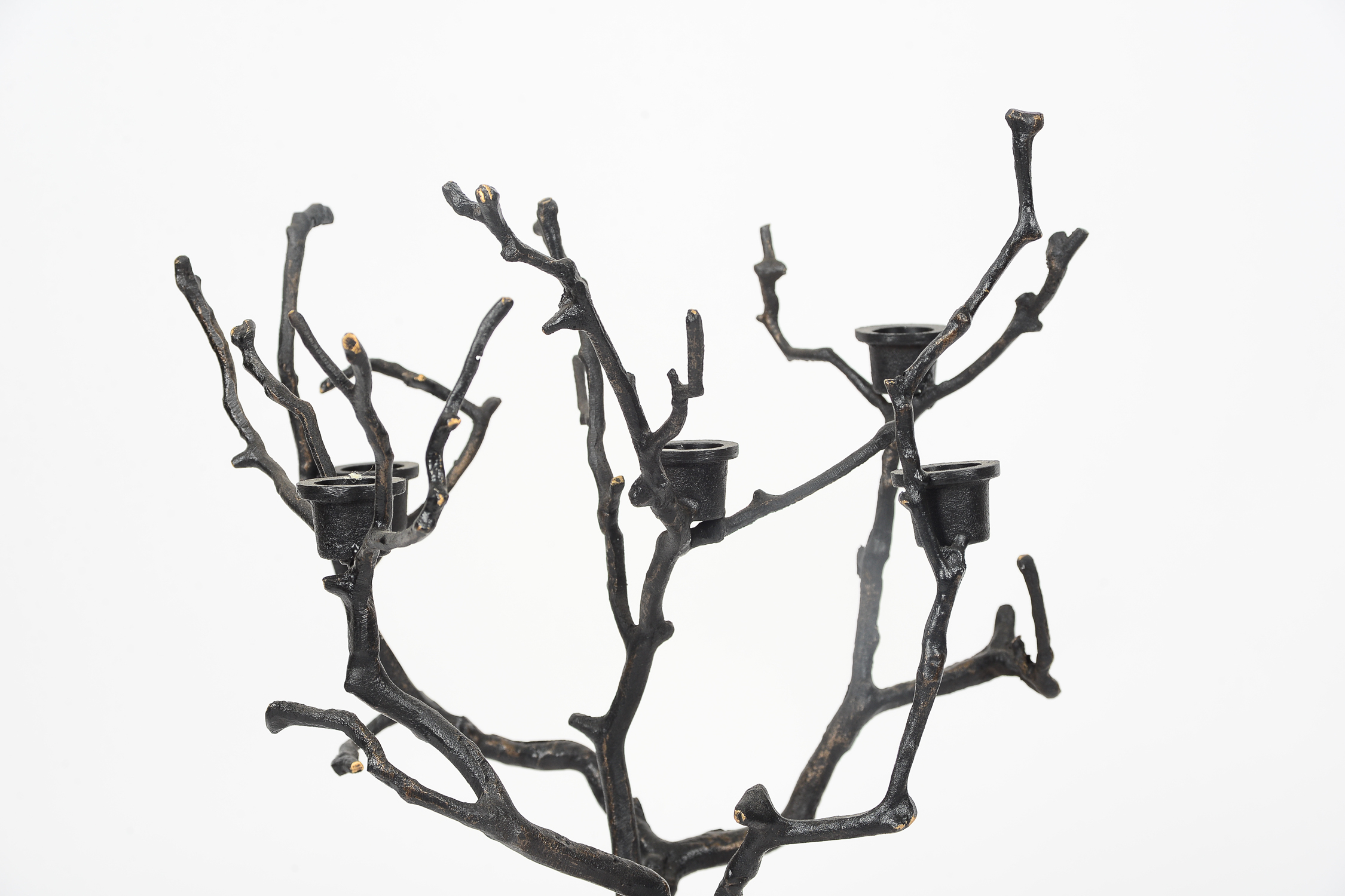 Pair of Iron Tree Motif Candelabras
