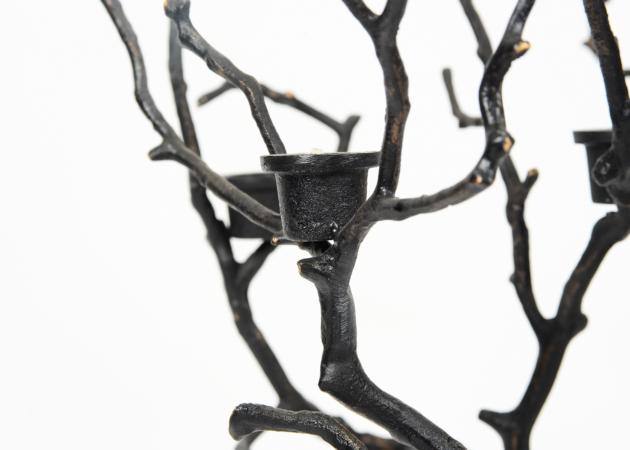 Pair of Iron Tree Motif Candelabras