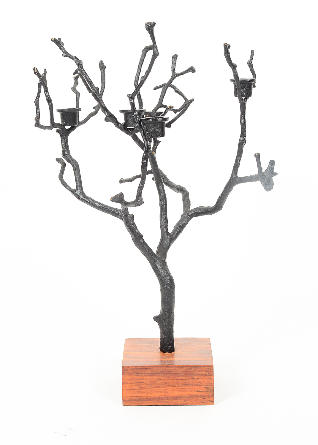 Pair of Iron Tree Motif Candelabras