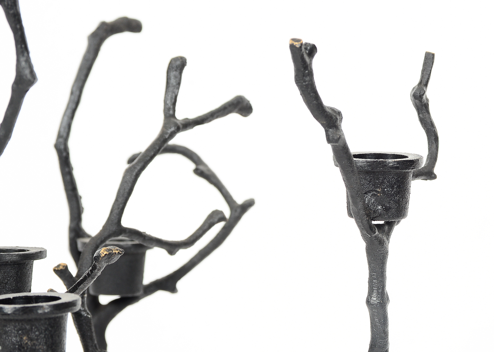 Pair of Iron Tree Motif Candelabras