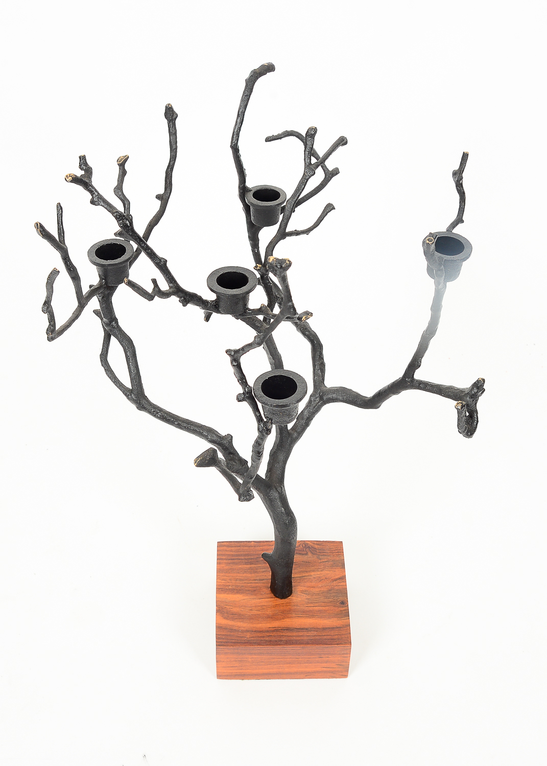 Pair of Iron Tree Motif Candelabras