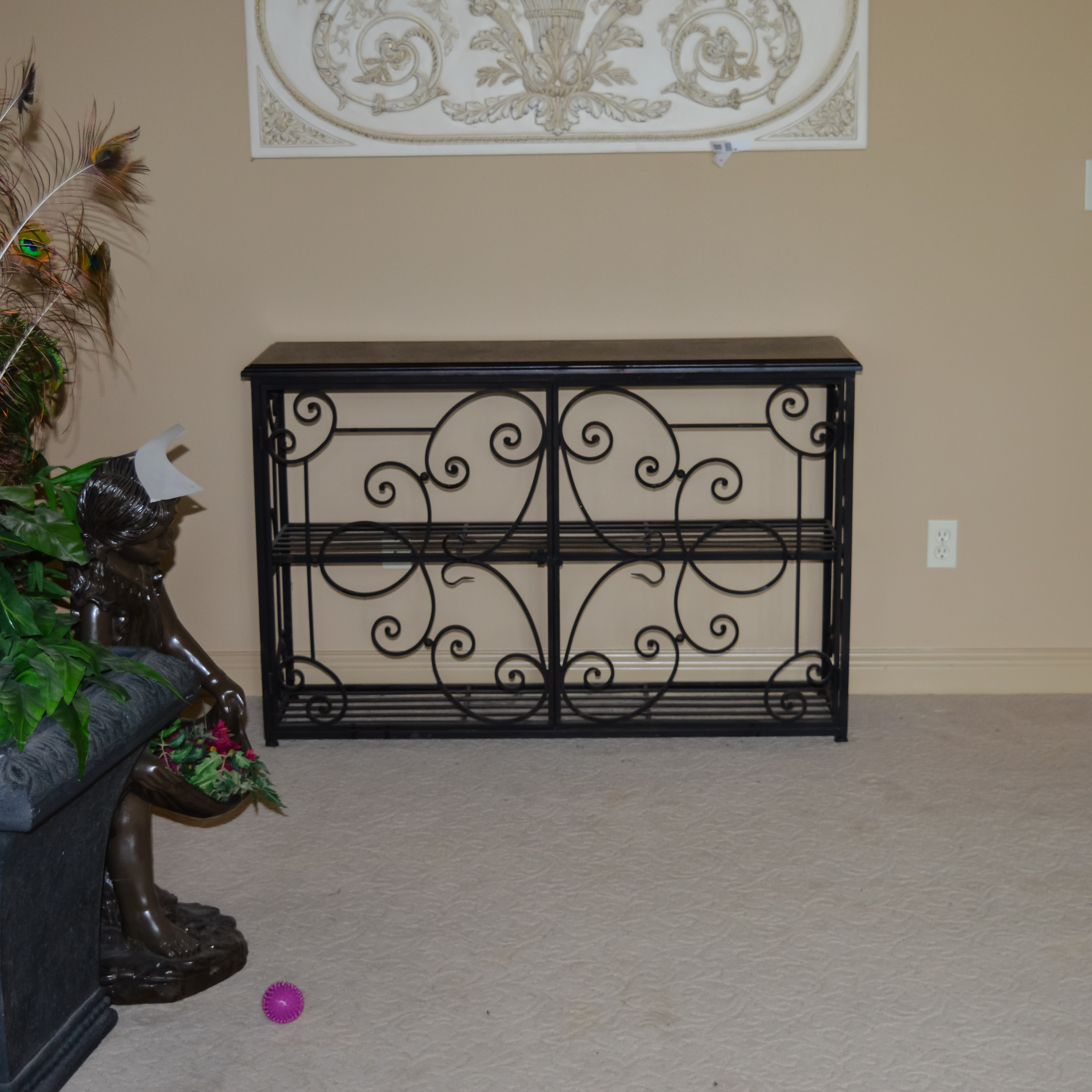 Wrought Iron Accent Cabinet