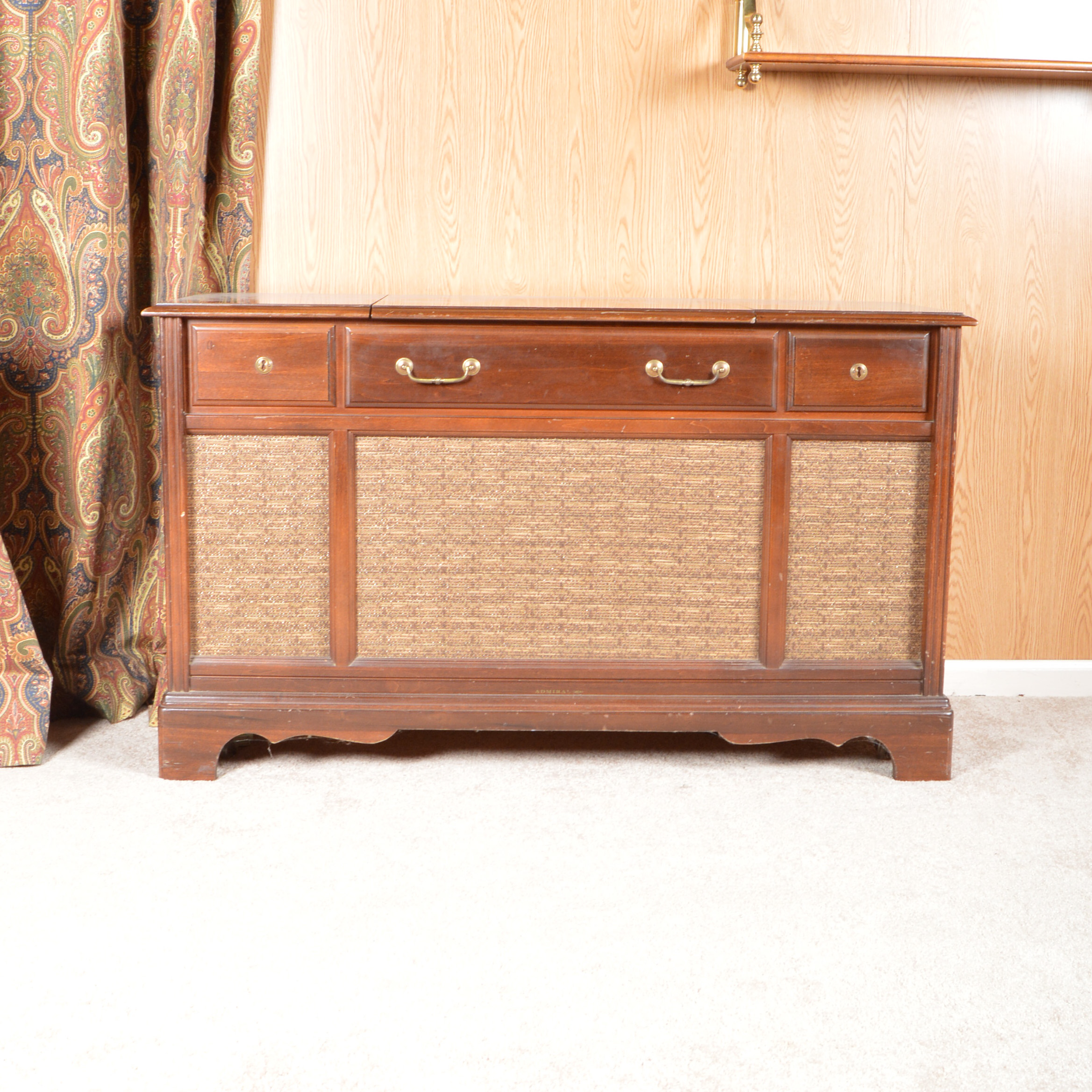 Vintage Admiral AM/FM Stereo Multiplex Console Cabinet with Turntable