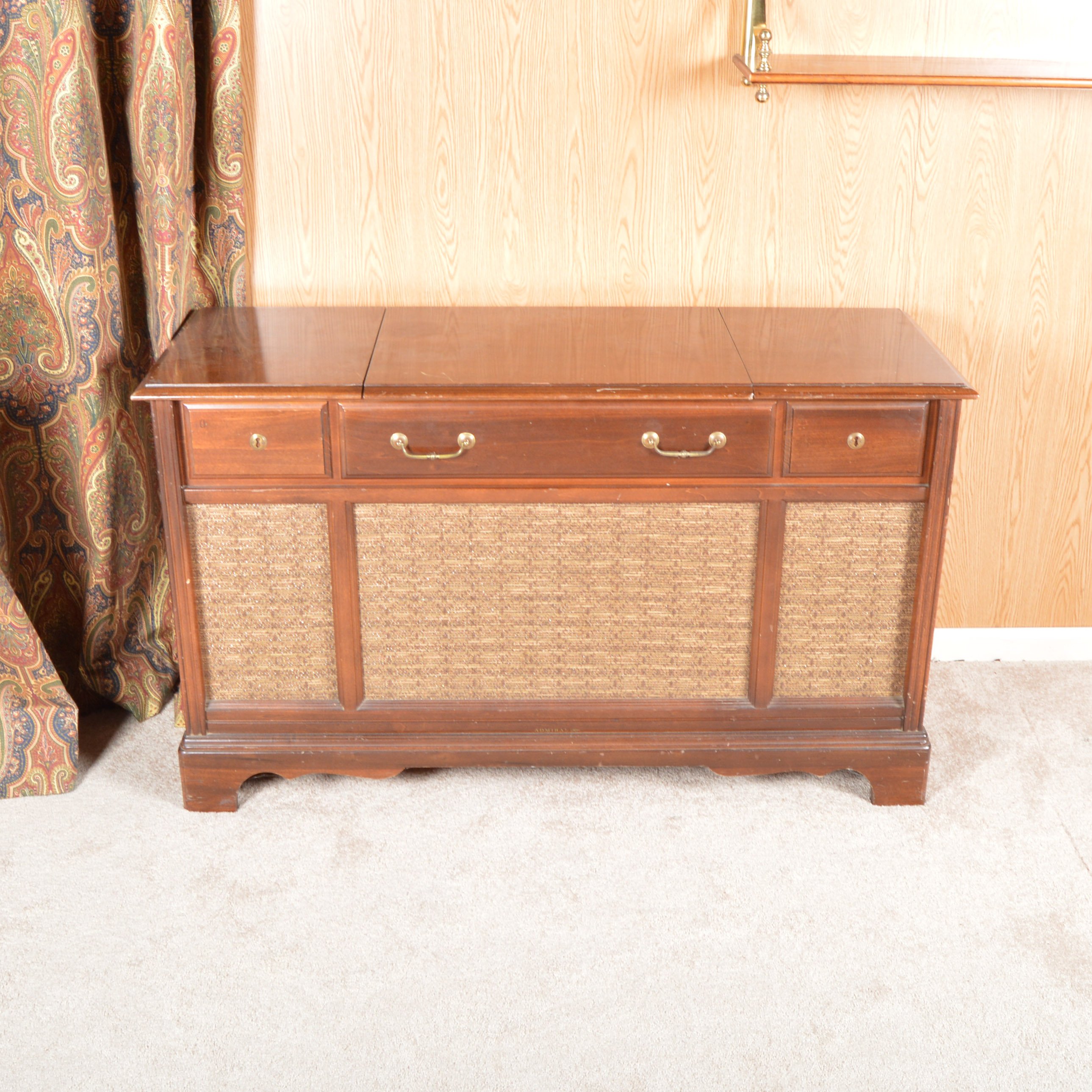 Vintage Admiral AM/FM Stereo Multiplex Console Cabinet with Turntable