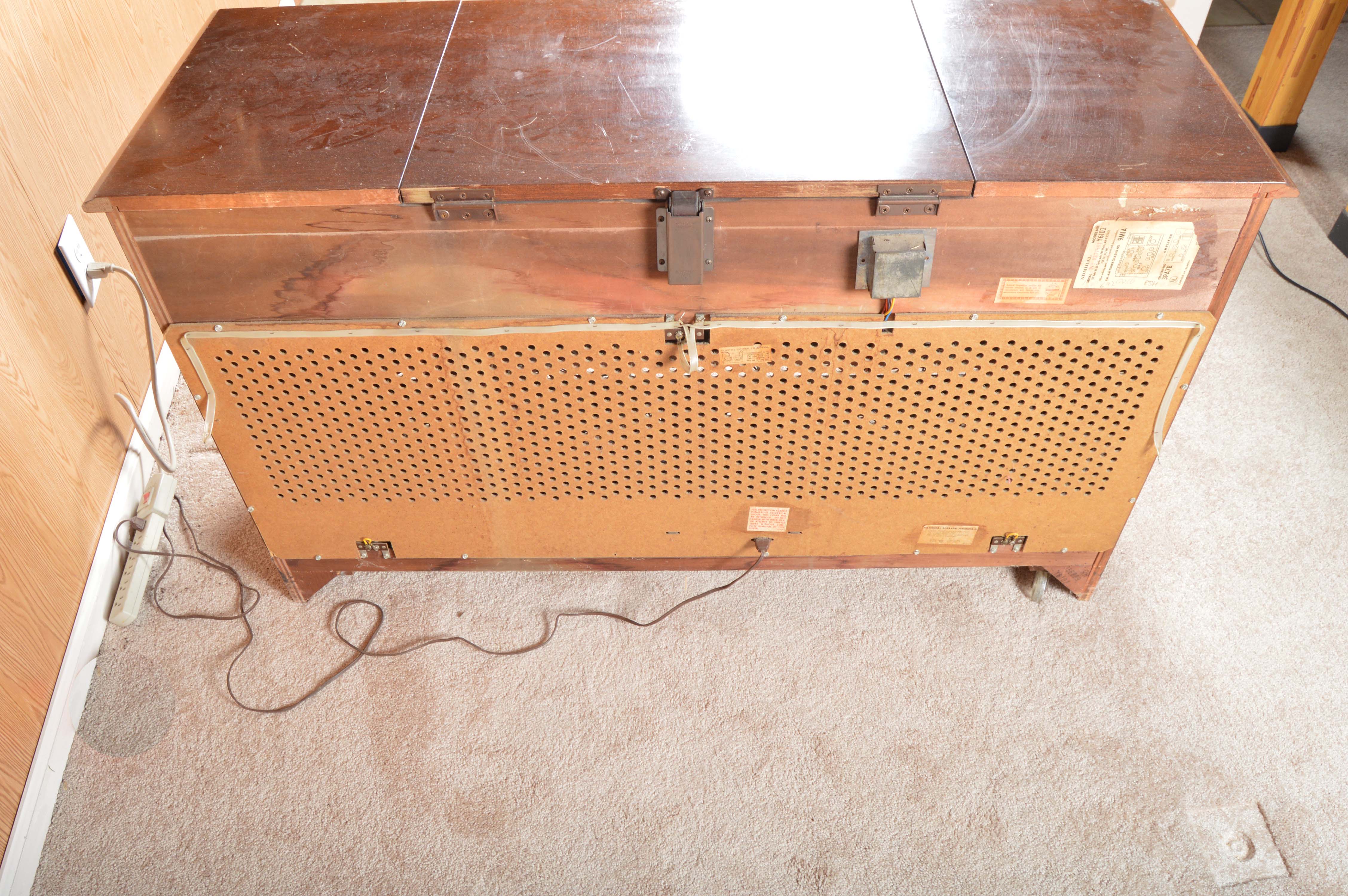 Vintage Admiral AM/FM Stereo Multiplex Console Cabinet with Turntable