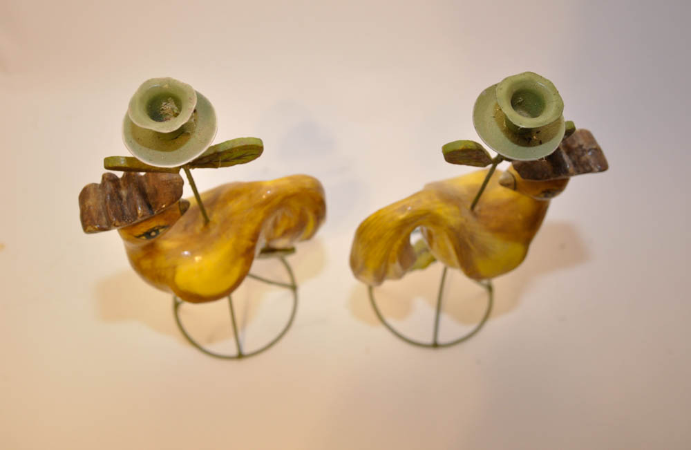 Pair of Chicken Candle Holders