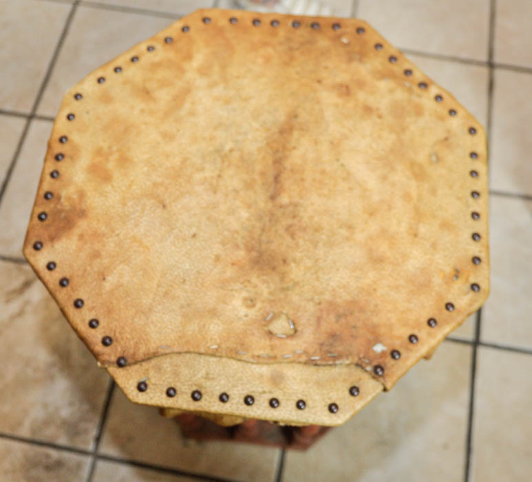 Hide Covered Desk and Stool