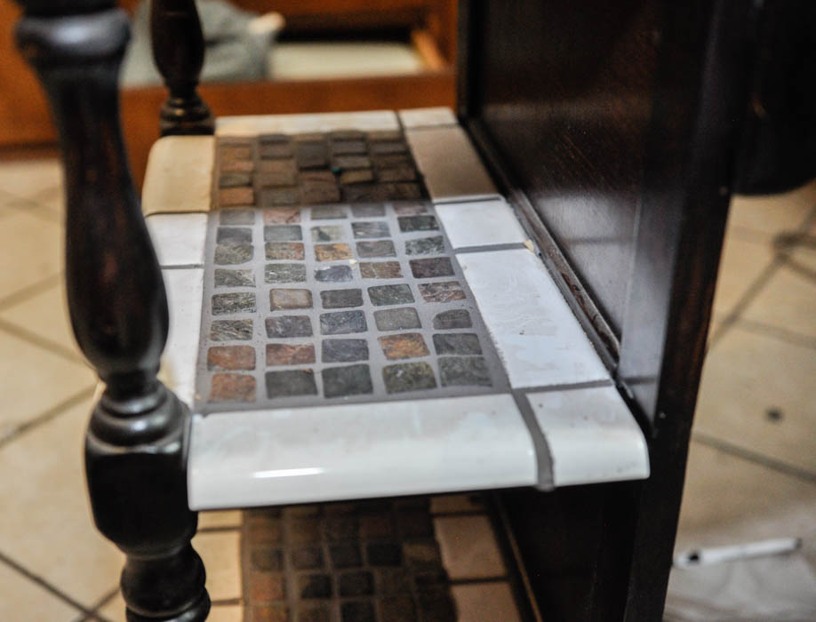Hide Covered Desk and Stool