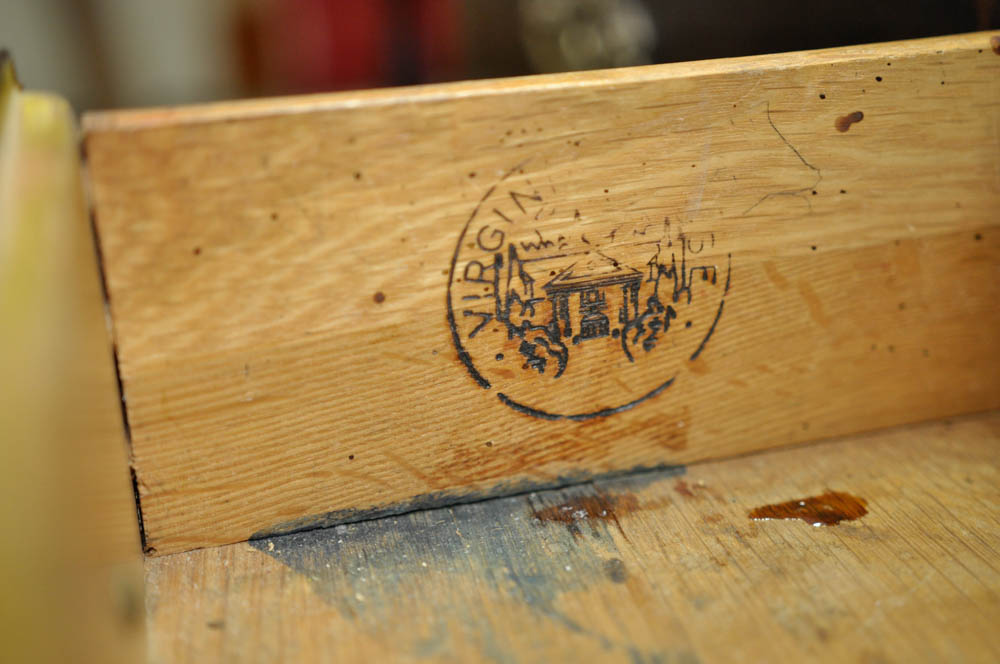 Hide Covered Desk and Stool