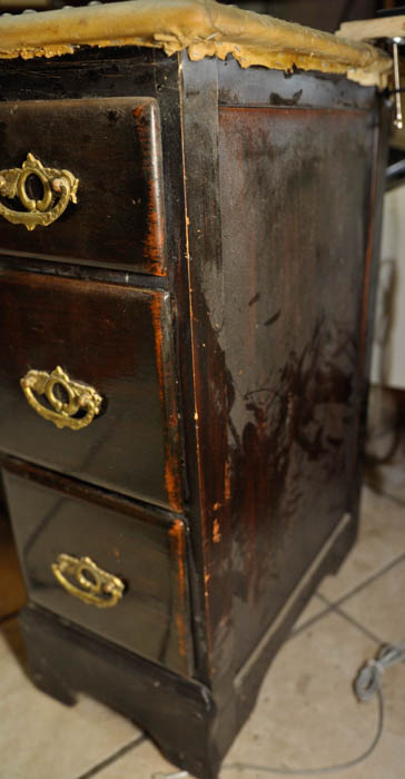 Hide Covered Desk and Stool