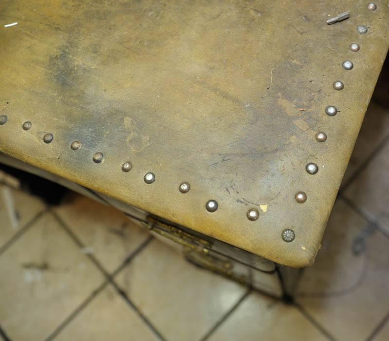 Hide Covered Desk and Stool