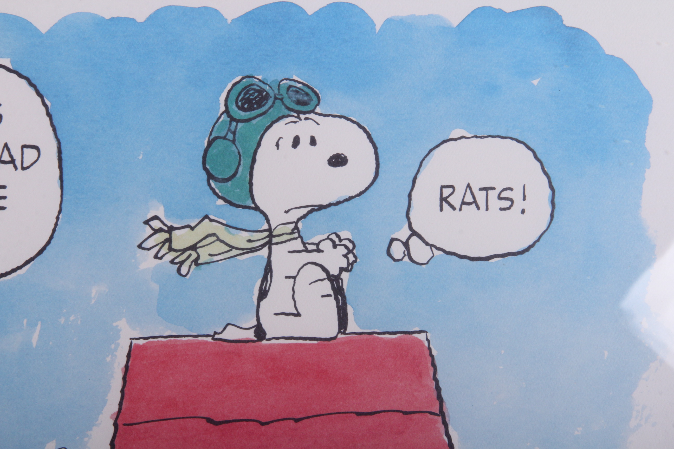 Limited Edition Signed Charles Schulz Lithograph "Flying Ace"
