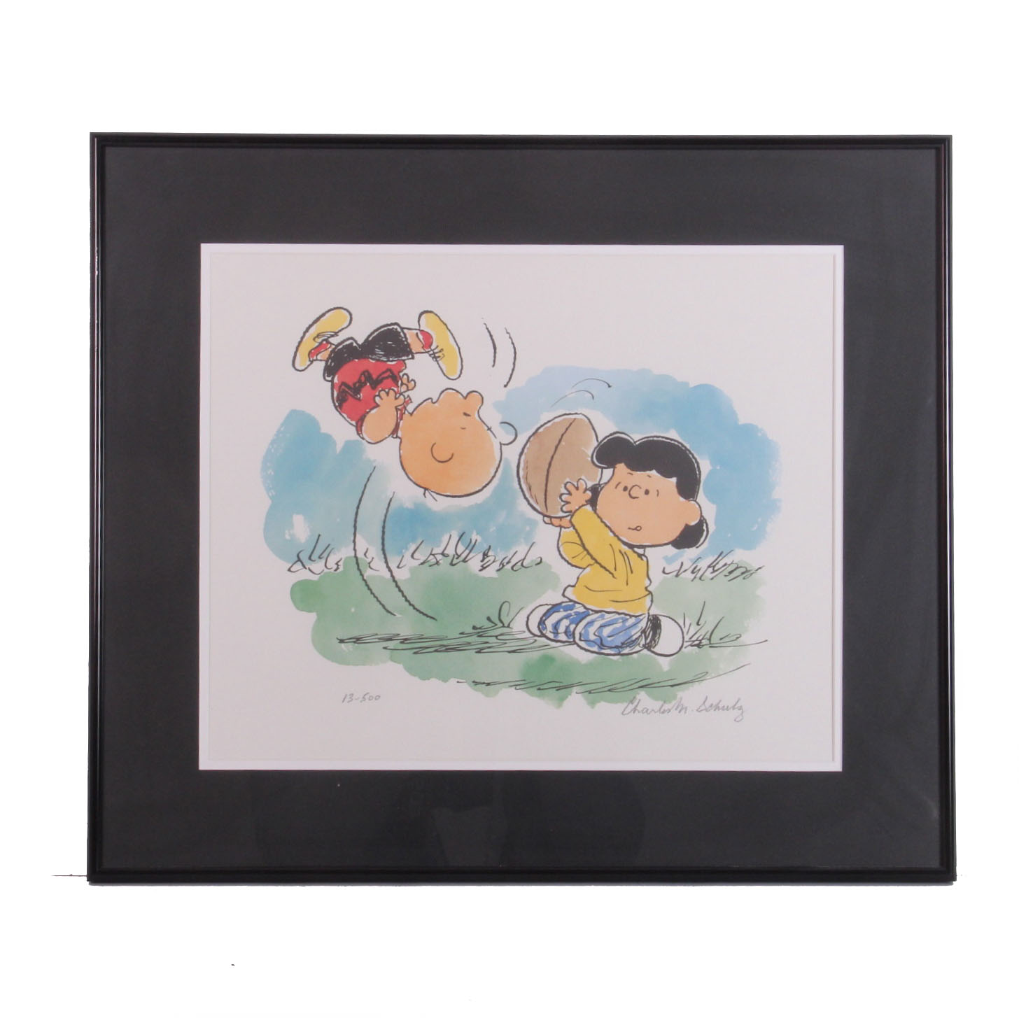 Signed Limited Edition Charles Schulz Lithograph "Augh.."