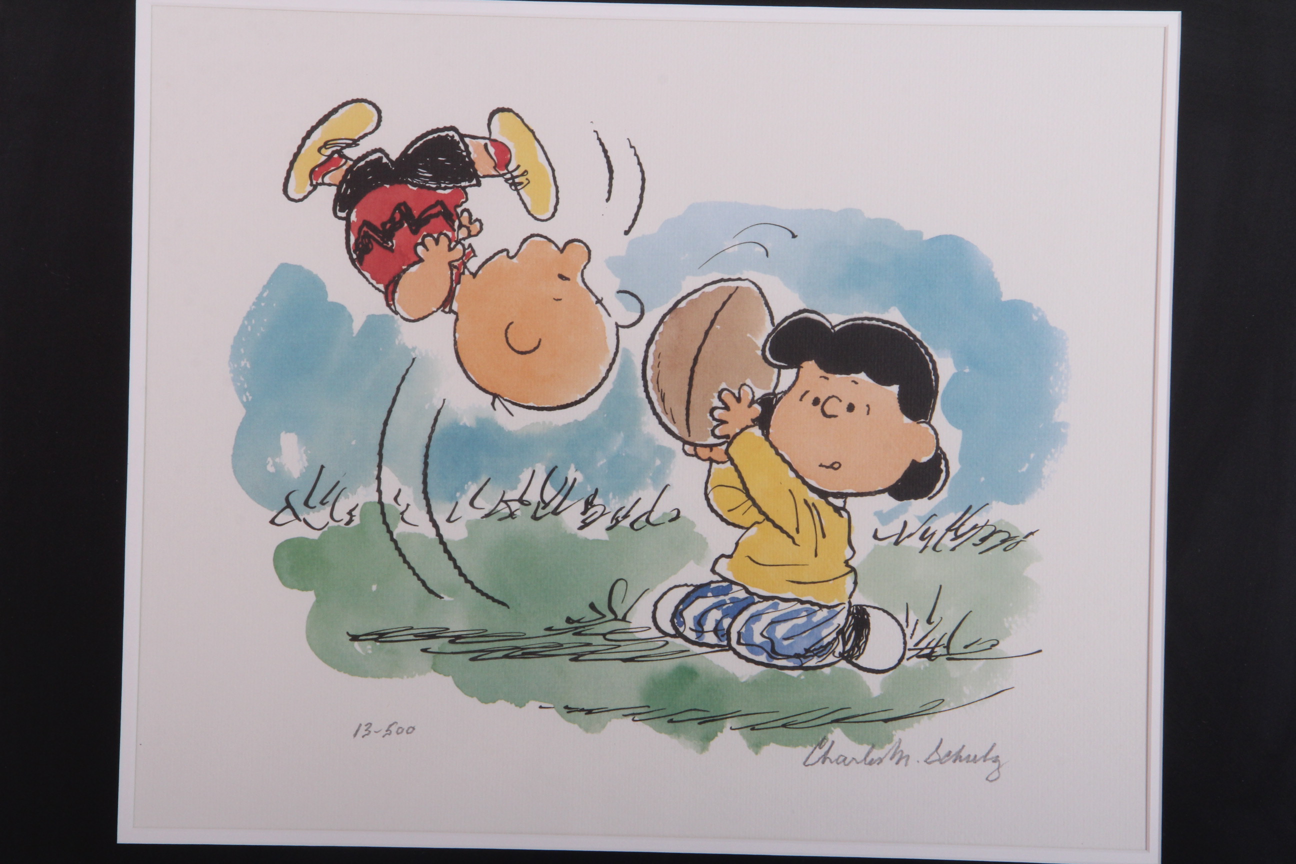 Signed Limited Edition Charles Schulz Lithograph "Augh.."