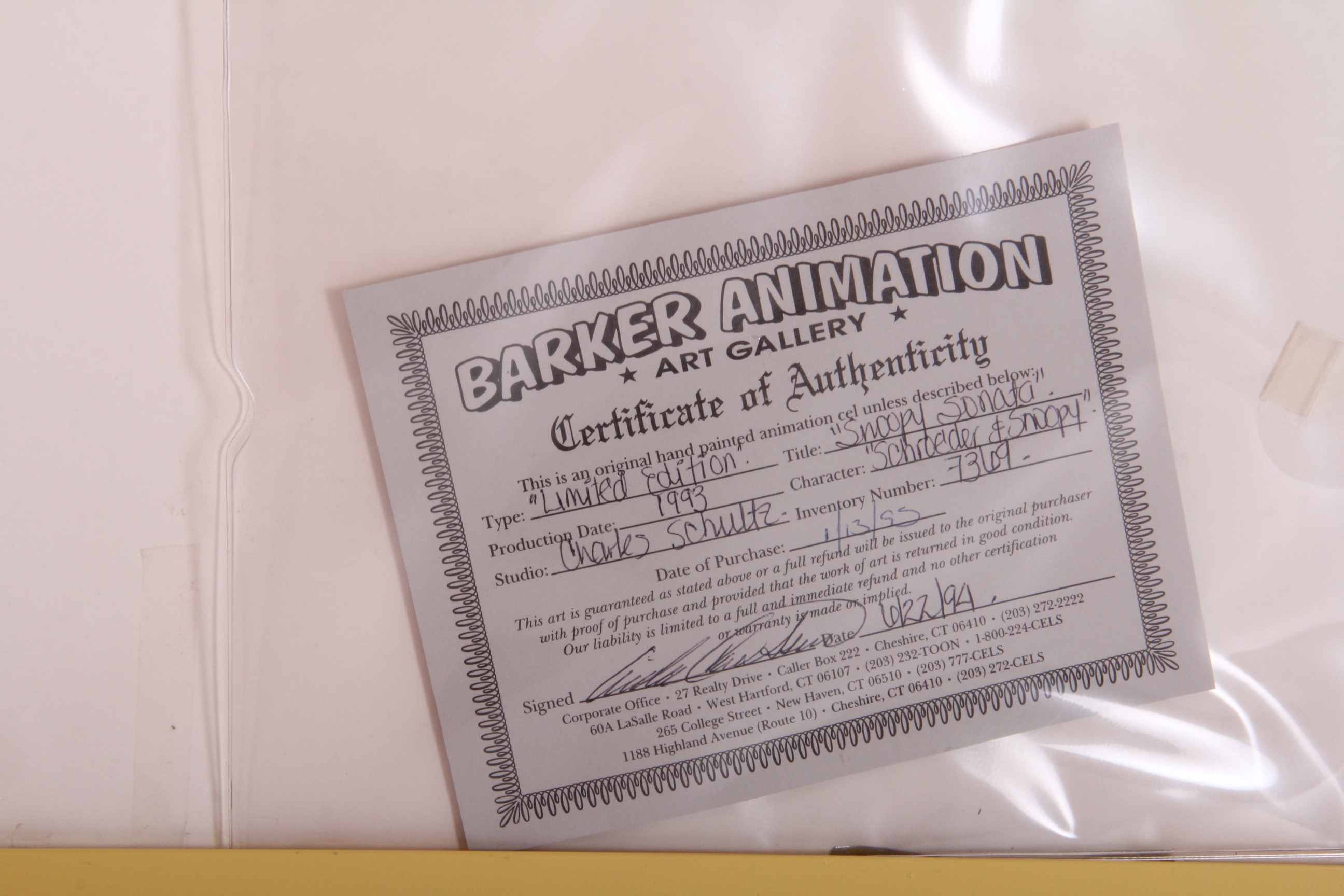 Limited Edition Signed Charles Schulz Lithograph "Sonata"