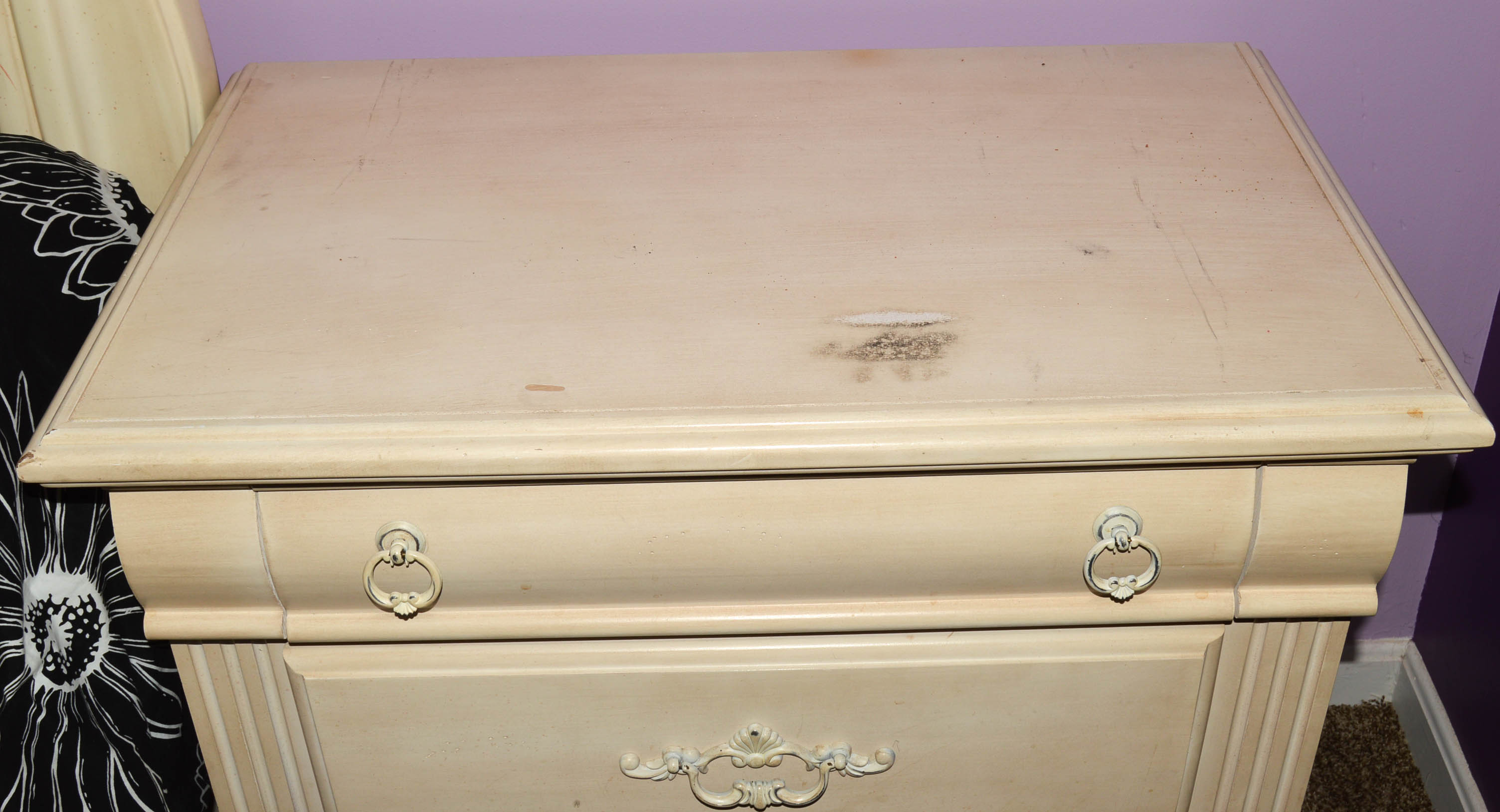 French Provincial Queen Bed Frame and Nightstand