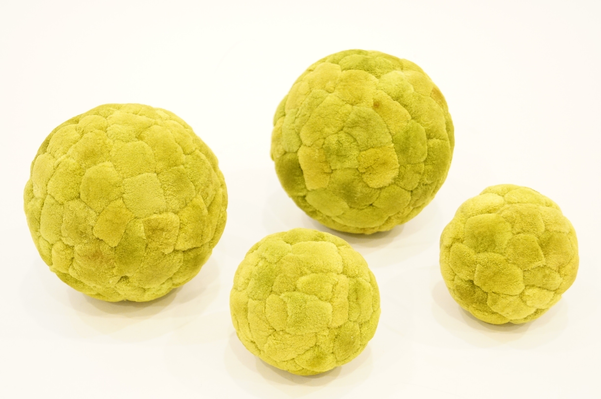 Four Faux Peat Moss Spheres