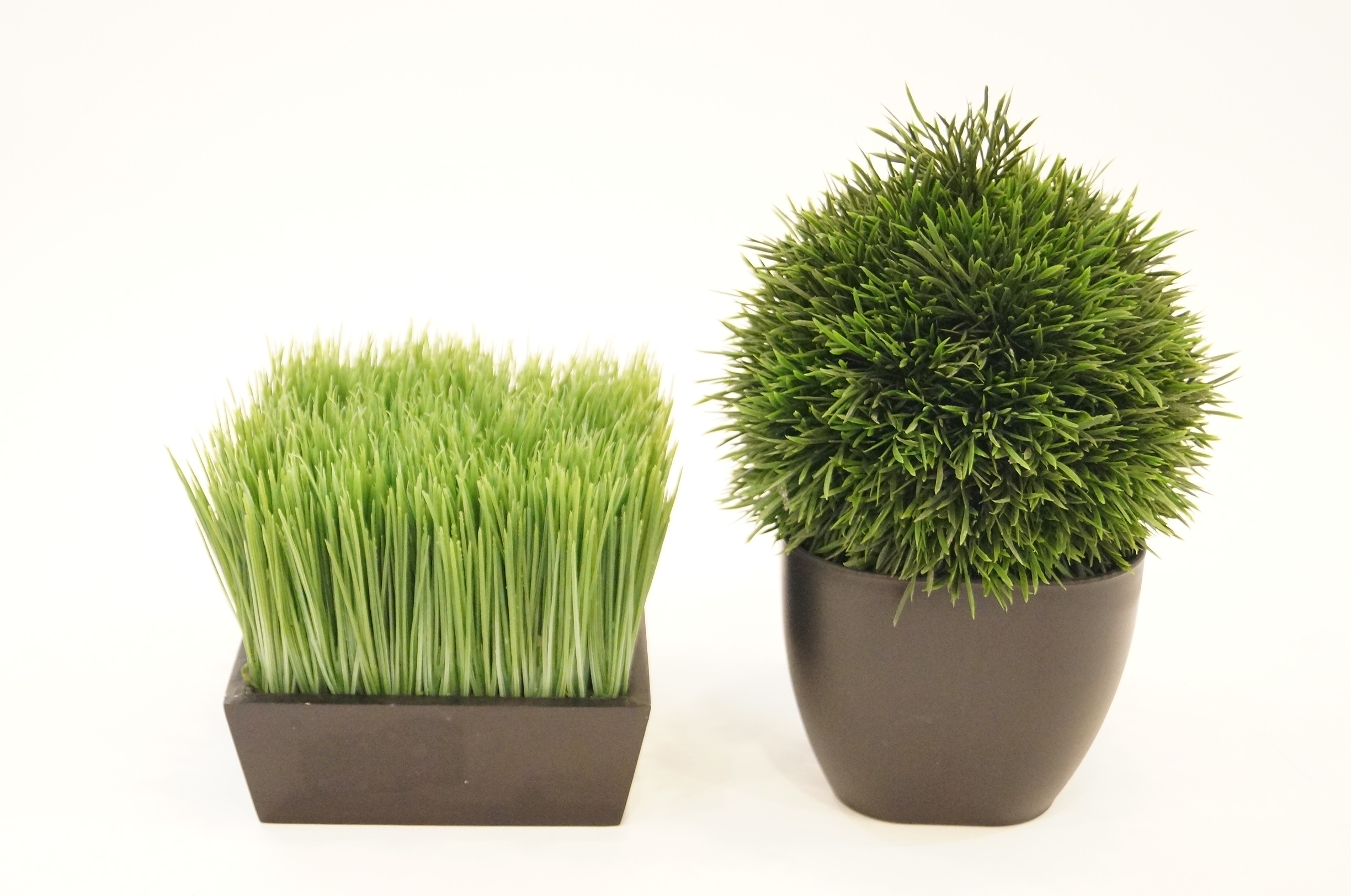 Trio of Faux Grass Decor
