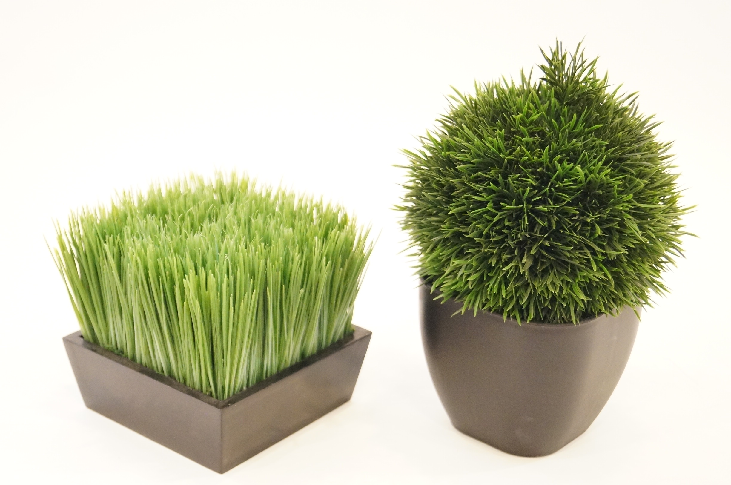 Trio of Faux Grass Decor