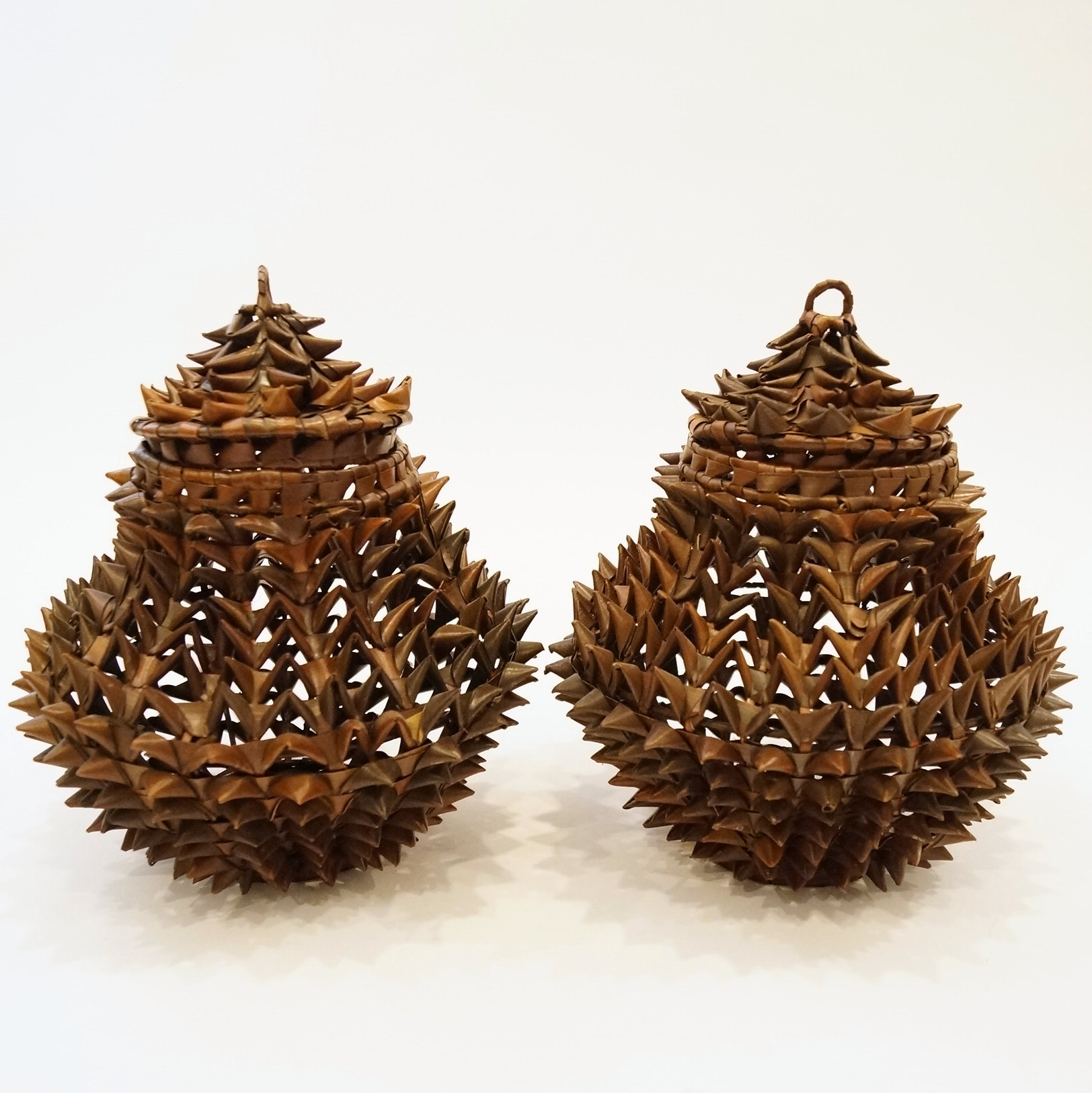 Pair of Lidded Baskets
