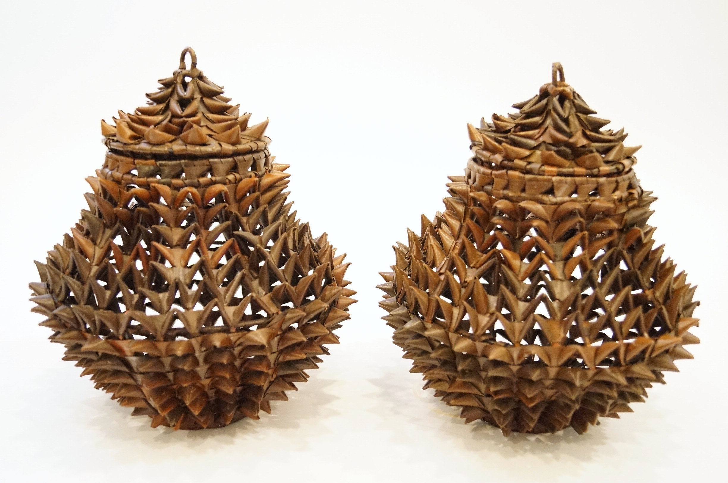 Pair of Lidded Baskets