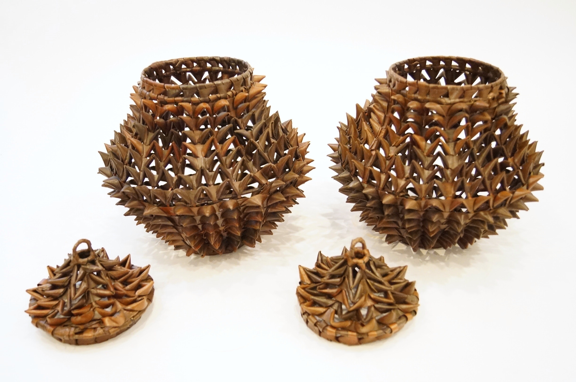 Pair of Lidded Baskets