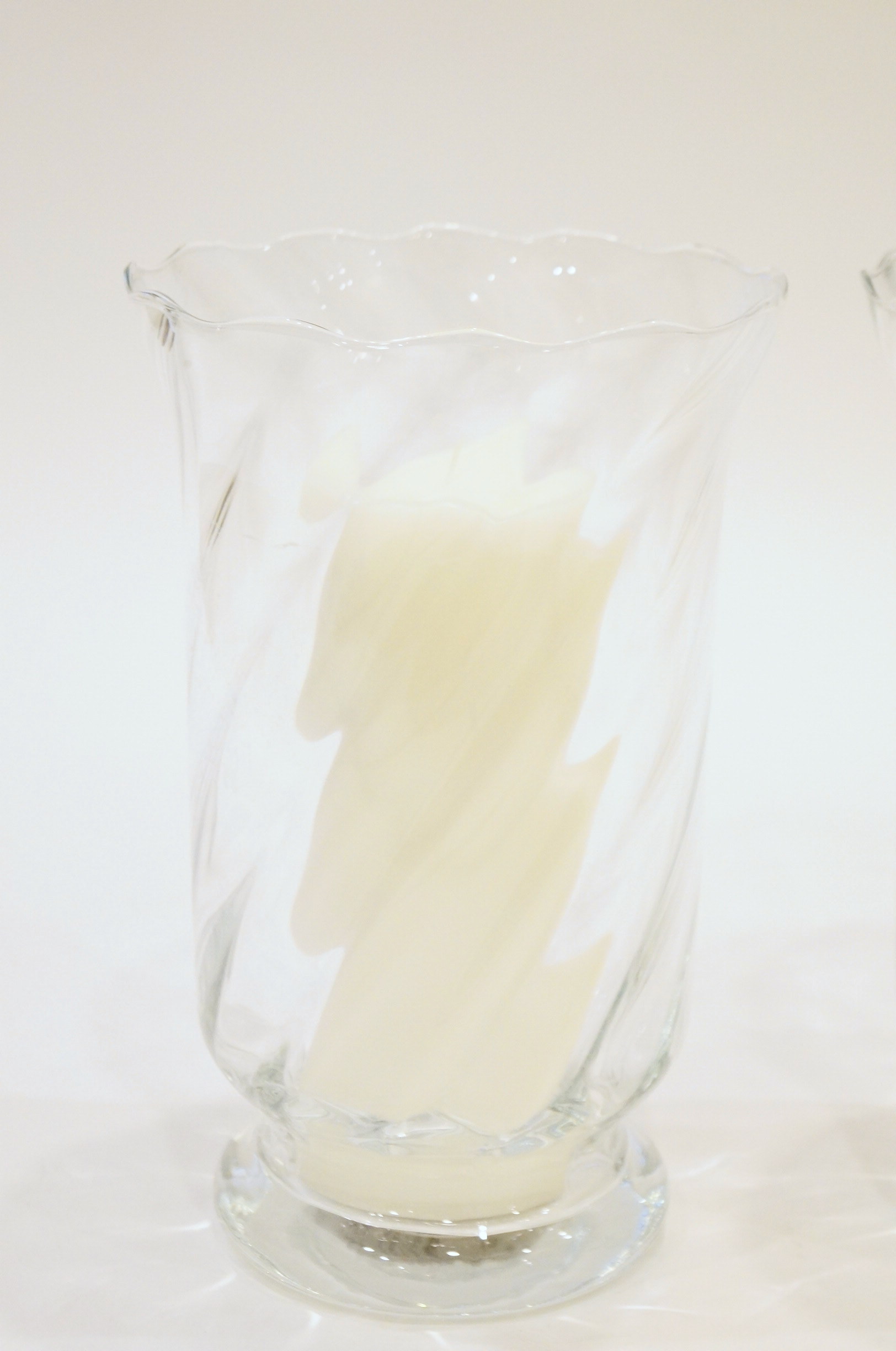 Pair of Glass Hurricane Candle Holders